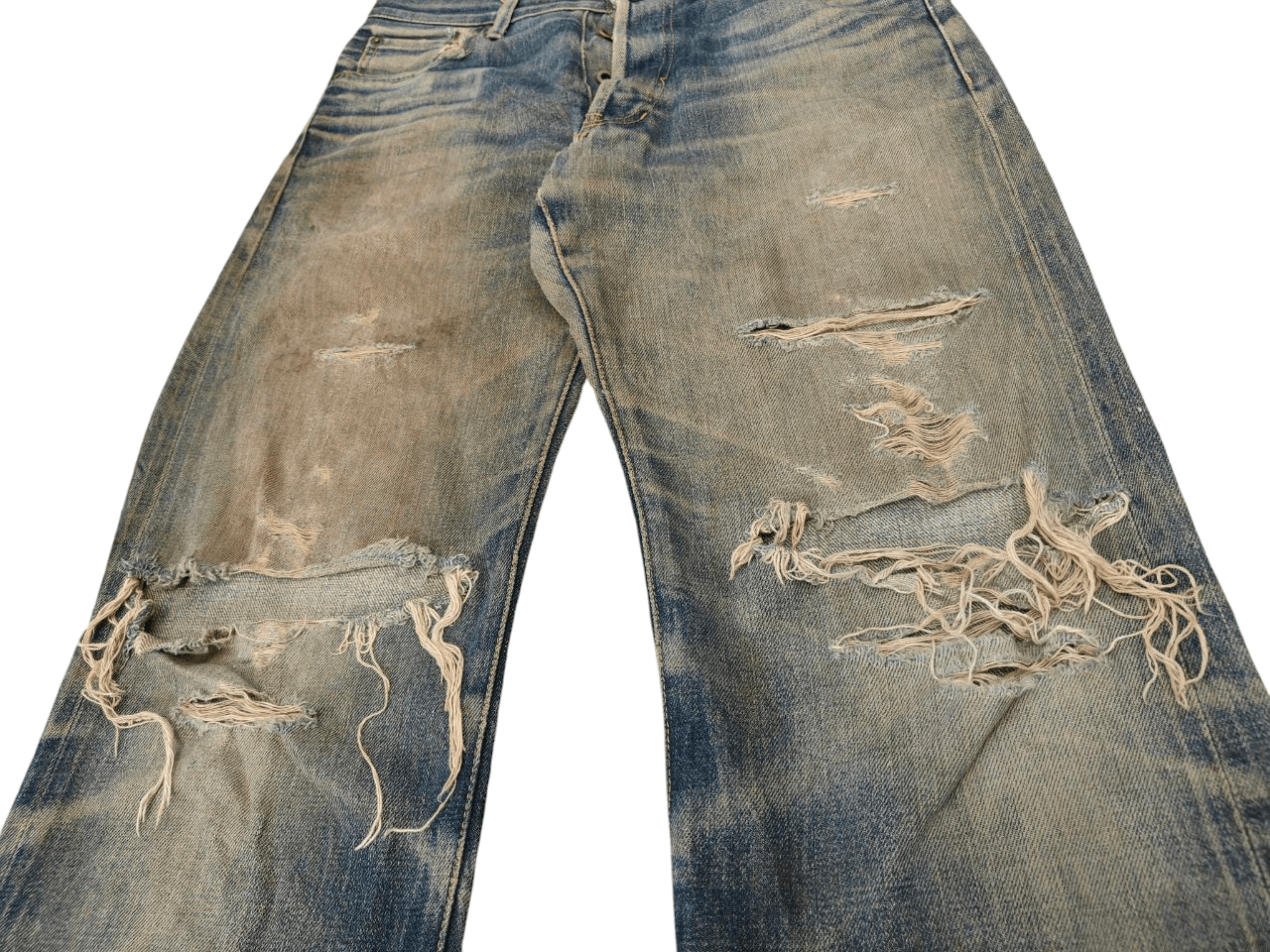 Beauty Beast Japanese Rupert Mudwash Distressed Selvedge Size US 31 - 10 Thumbnail