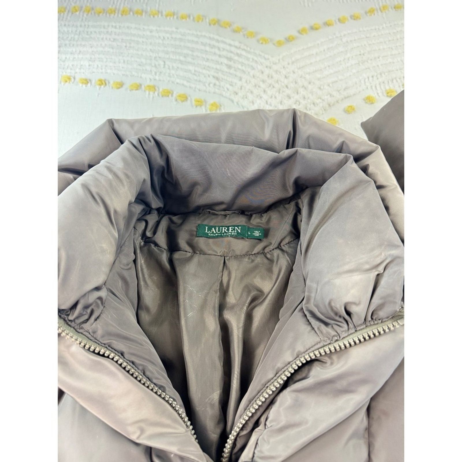 Lauren Ralph Lauren Lauren Ralph Lauren Womens Taupe Down Filled Puffer Toggle L Size L / US 10 / IT 46 - 9 Thumbnail