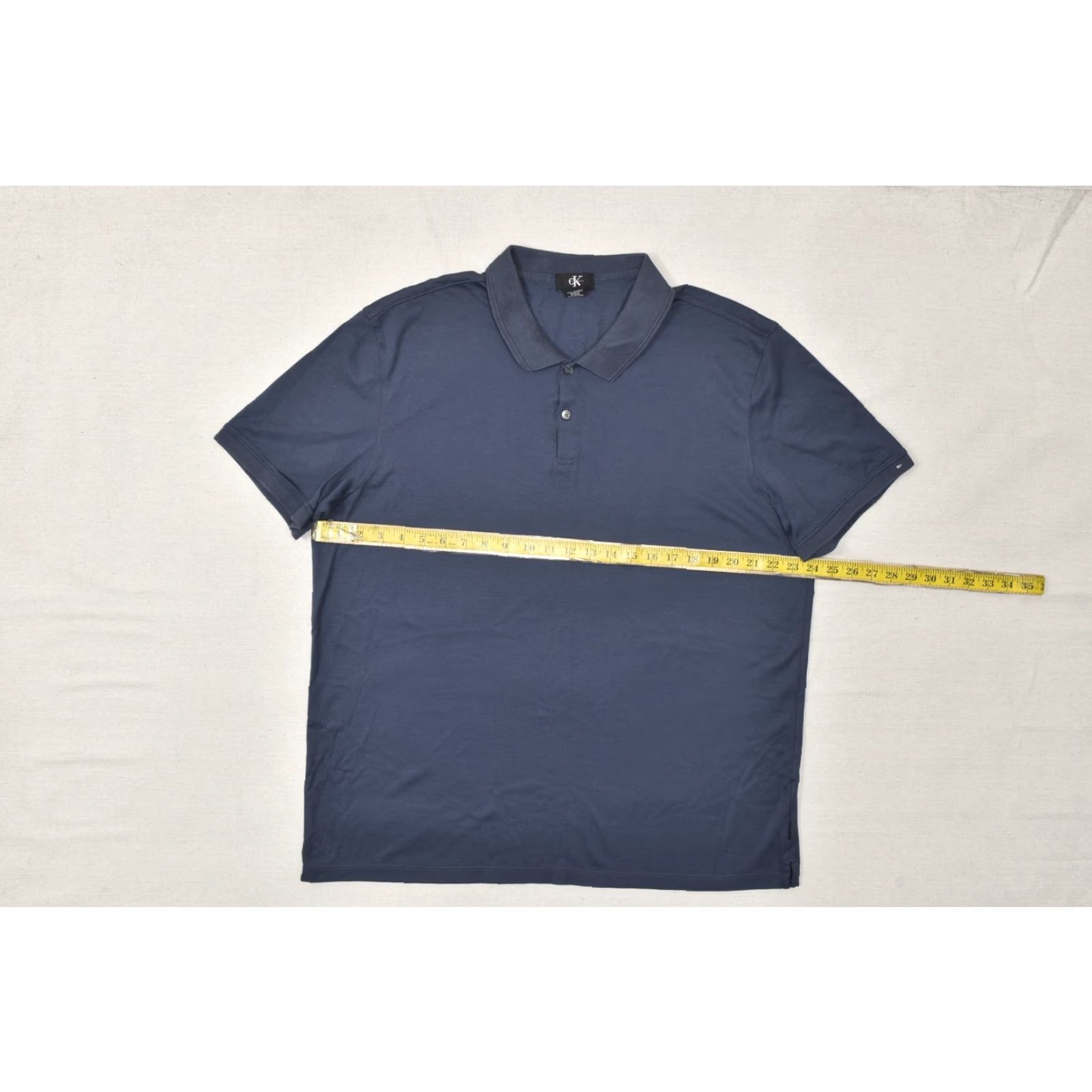 Calvin Klein Calvin Klein Polo Shirt Mens XXL Navy Blue Short Sleeve 100% Cotton Knit Logo Classic Golf Casual Shirt Size US XXL / EU 58 / 5 - 4 Thumbnail