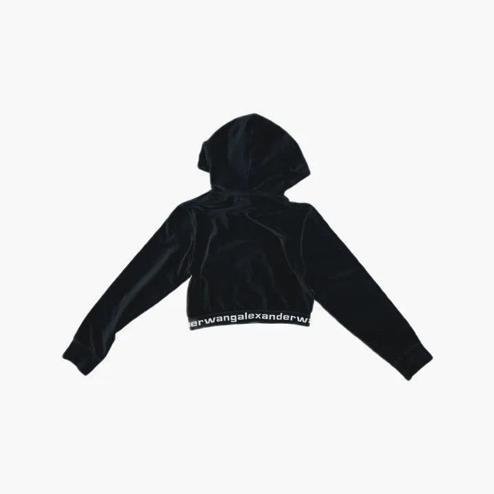 Alexander Wang Alexander Wang Black Logo Cropped Hoodie - Size M / US 6-8 / IT 42-44 - 3 Thumbnail
