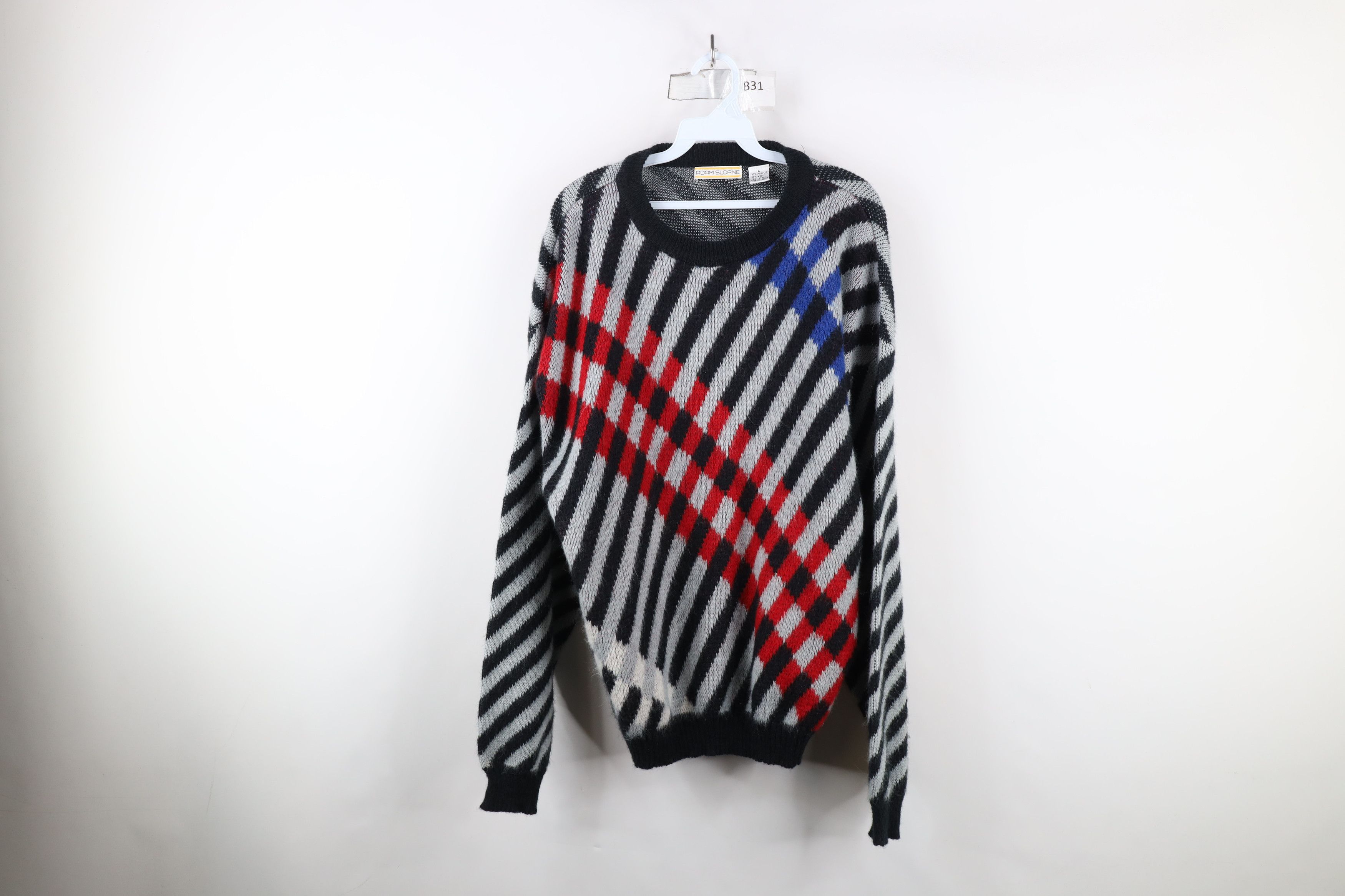 Vintage Vintage 90s Streetwear Blend Knit Cross Hatch Knit Sweater Size US L / EU 52-54 / 3 - 1 Thumbnail