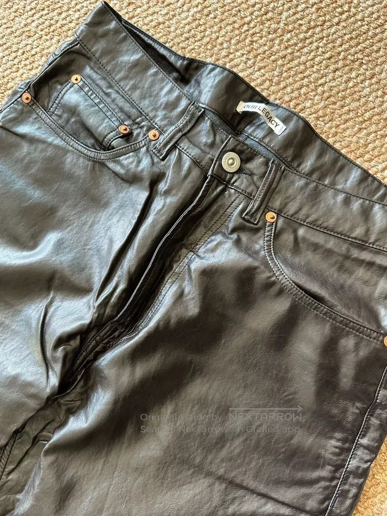 Our Legacy Our Legacy Dark brown leather trousers Size US 31 - 3 Thumbnail
