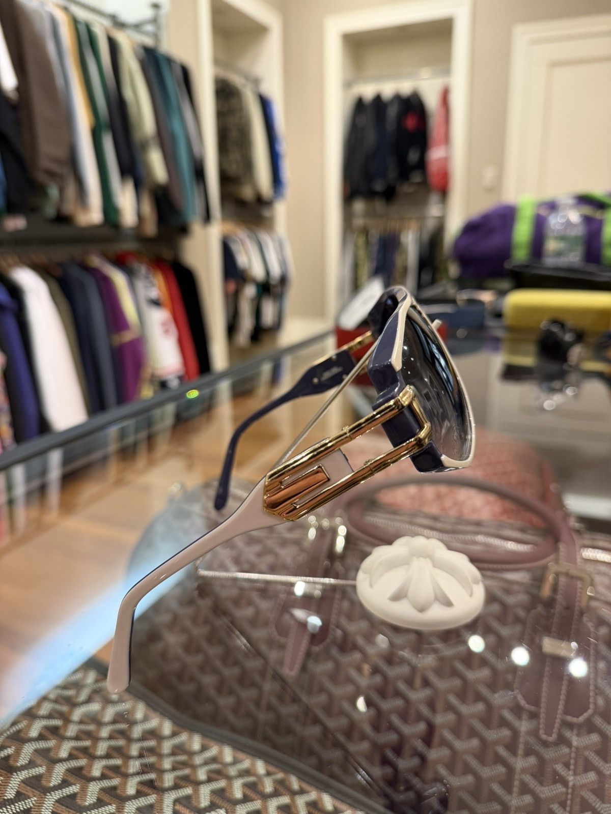 Cazal Cazal Legends 163/3 Sunglasses - Blue/White/Gold Size ONE SIZE - 3 Thumbnail