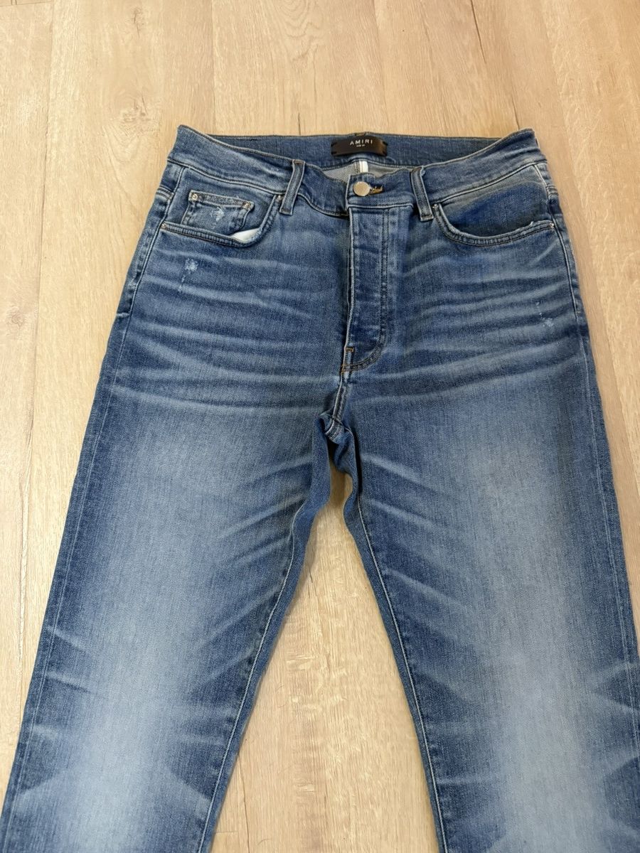Amiri Amiri stack mx1 dark blue straight leg jeans Size US 36 / EU 52 - 2 Thumbnail