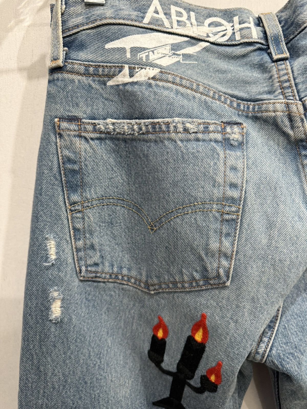 DENIM TEARS × Virgil Abloh Virgil Abloh Denim Tears 'Message in a Tear' Size US 29 - 20 Thumbnail