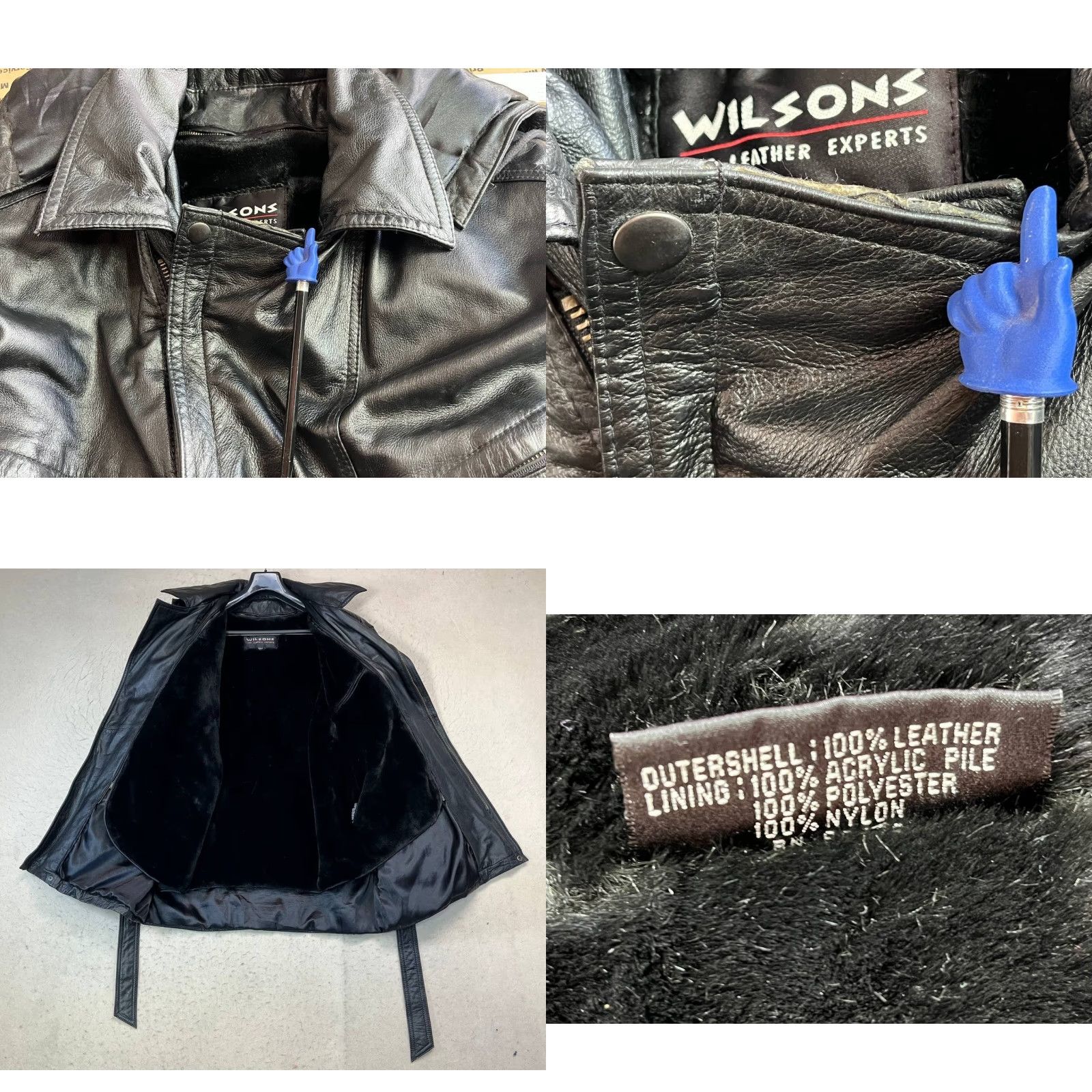 Vintage VINTAGE Wilsons Black Leather Insulated Lined Belted Heavy Jacket Parka Men Size L Size US L / EU 52-54 / 3 - 8 Thumbnail