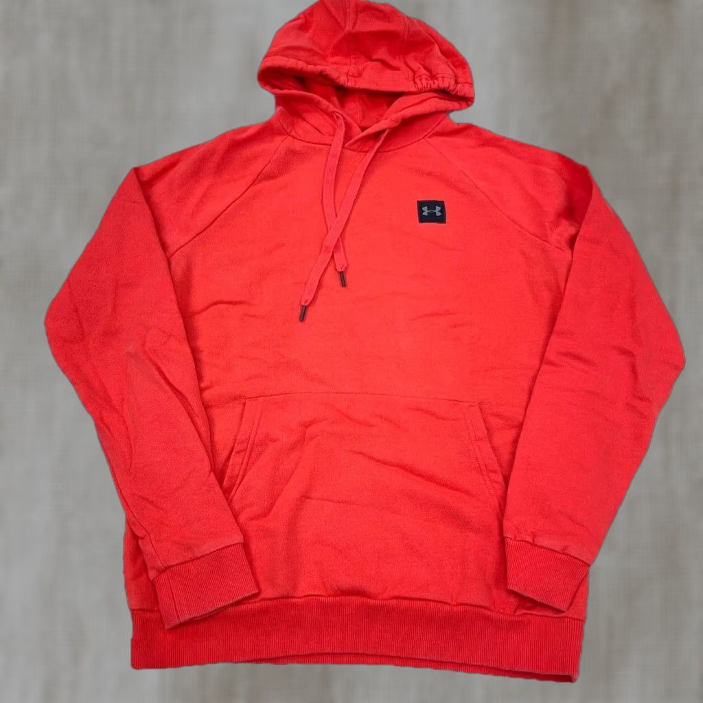 Under Armour Under Armour Hoodie Men M Orange Solid Logo Graphic Pullover Sweatshirt Size US M / EU 48-50 / 2 - 1 Thumbnail