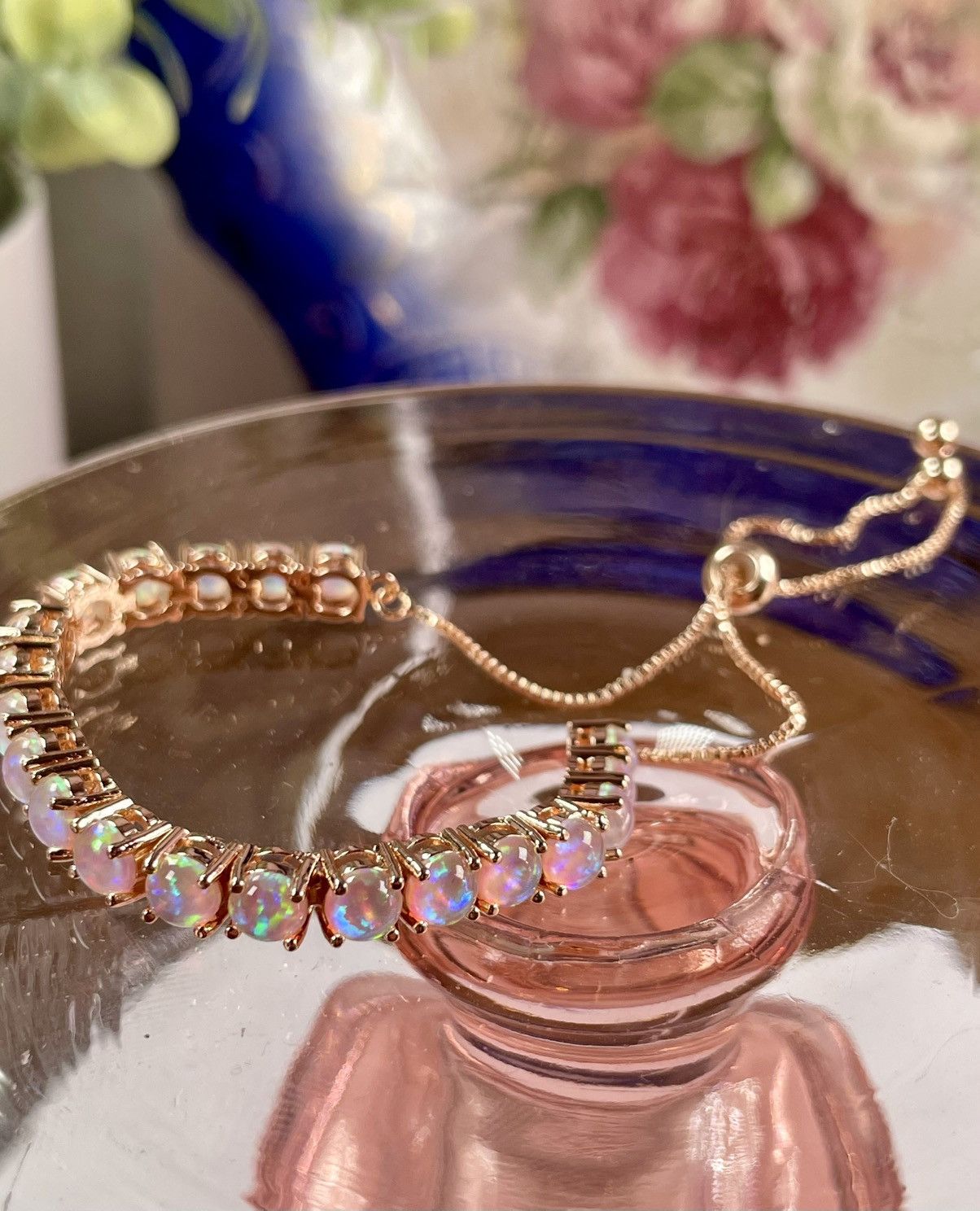Other Genuine Ethiopian OPAL 14k Rose Gold plated Bolo Bracelet Size ONE SIZE - 2 Thumbnail