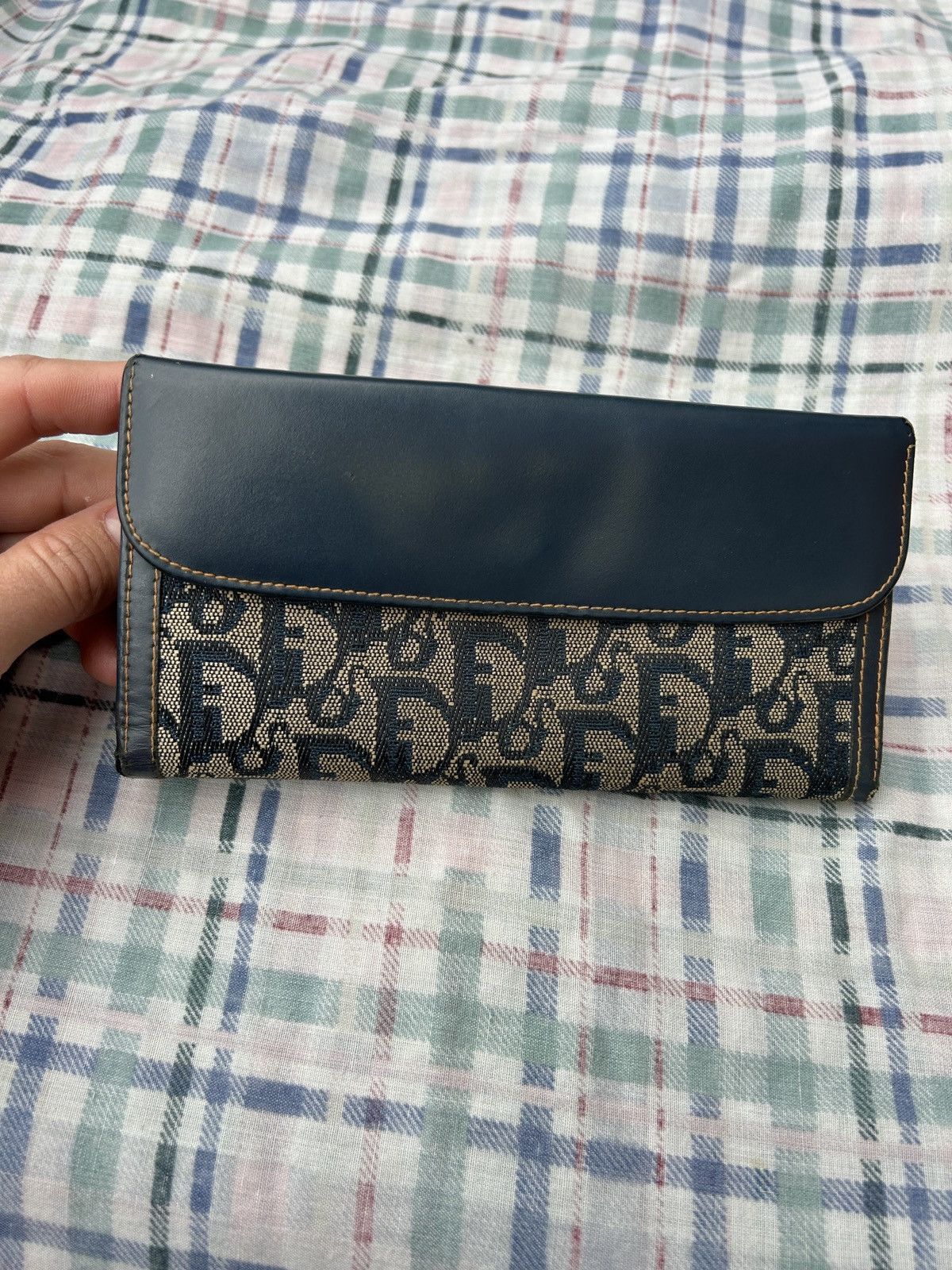 Christian Dior Monsieur Christian Dior Blue Monogram Canvas Flap Wallet Size ONE SIZE - 1 Thumbnail