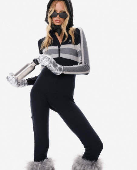 One Piece One Piece Baselayer Ski Black White Jumpsuit Women's Small Size 25" / US 0 / IT 36 - 1 Thumbnail
