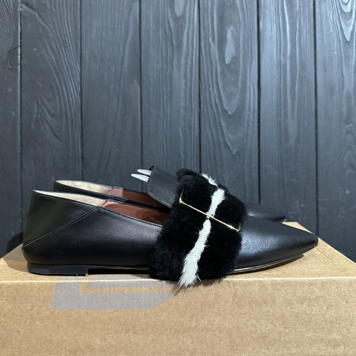 Bally BALLY HAMELIA - Women’s Leather/Fur Flats Mules 38.5 size Size US 8.5 / IT 38.5 - 2 Thumbnail