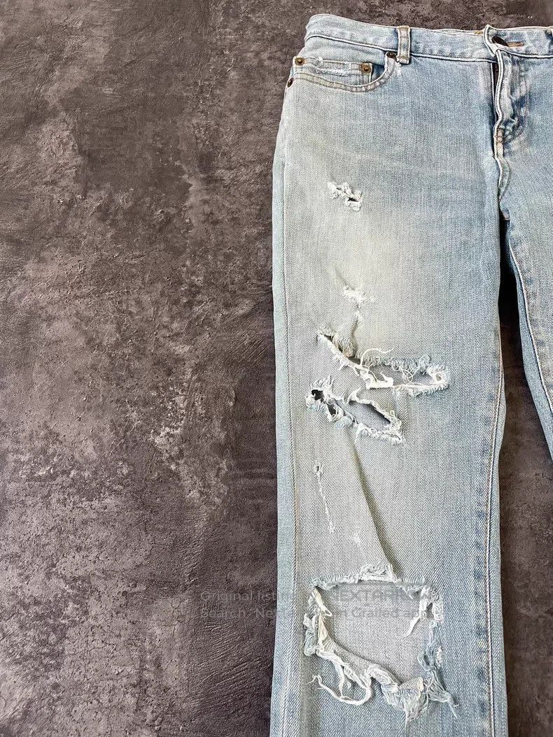 Saint Laurent Paris Saint Laurent Paris Light blue water-washed destroyed Size US 28 / EU 44 - 3 Thumbnail