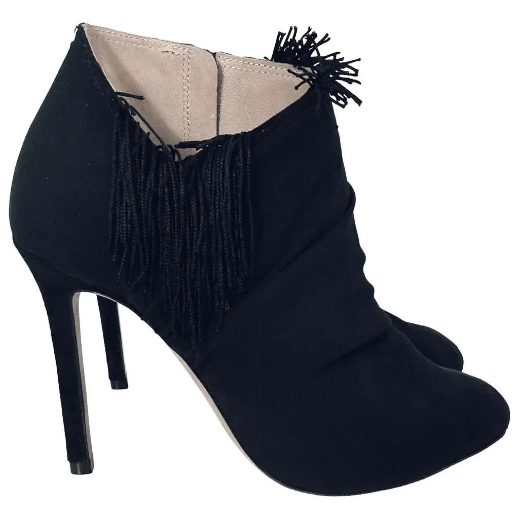 Maison Margiela Maison Margiela Fringed Black Suede Booties Ankle Boots Size US 6.5 / IT 36.5 - 1 Thumbnail