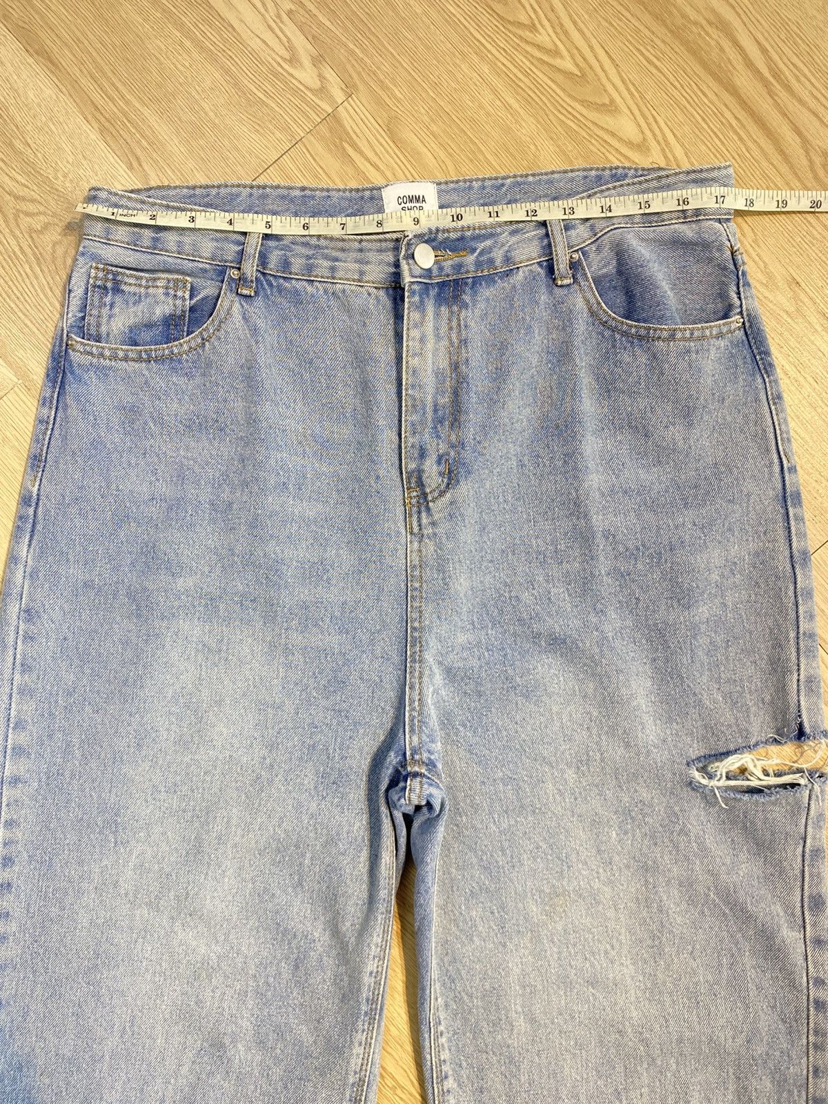 Japanese Brand Japnese Brand Baggy Blue Wash Style Ripped Jeans Size US 35 - 10 Thumbnail