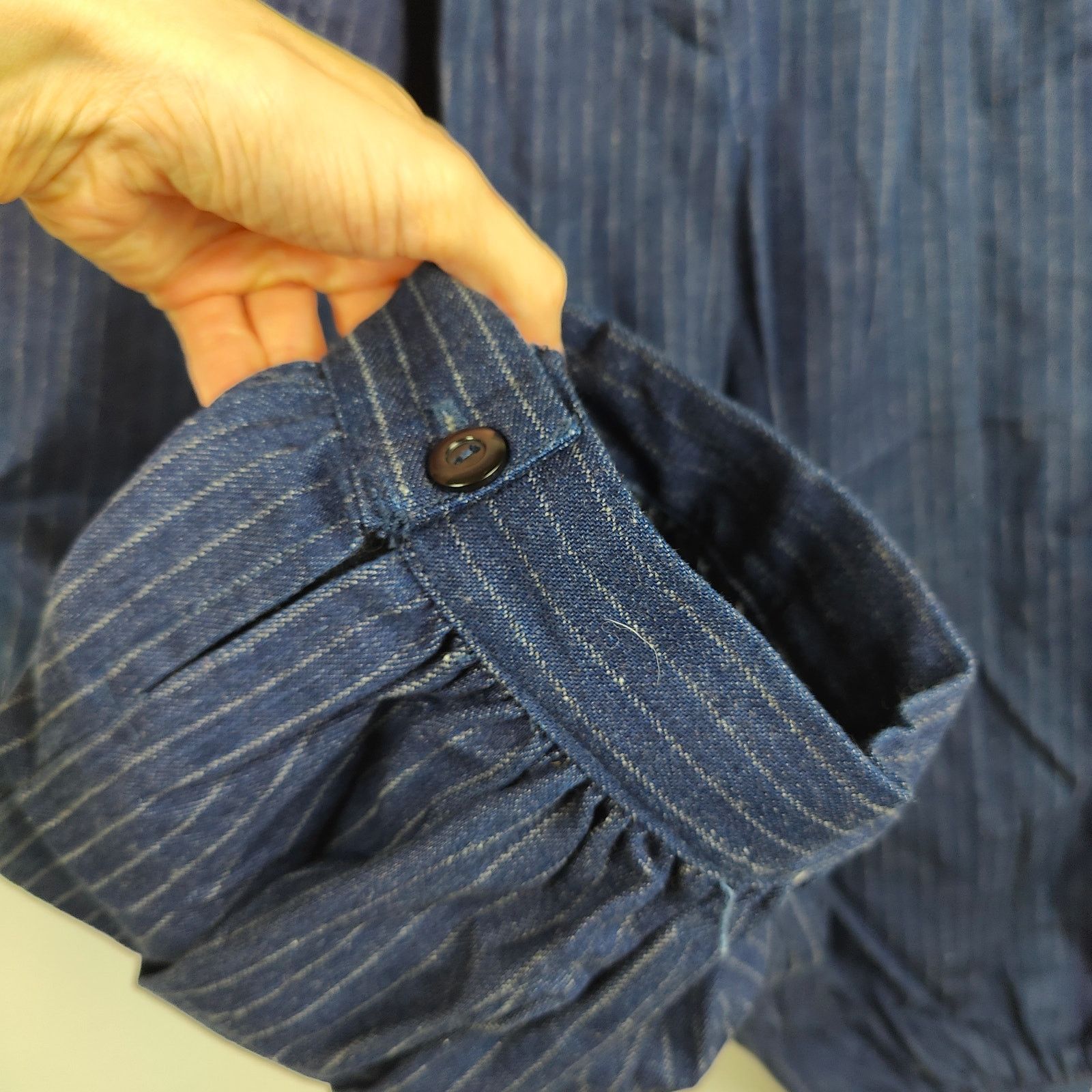 Other Vintage Via West Pants Womens Small Blue Barrel Striped Size 27" / US 4 / IT 40 - 5 Thumbnail