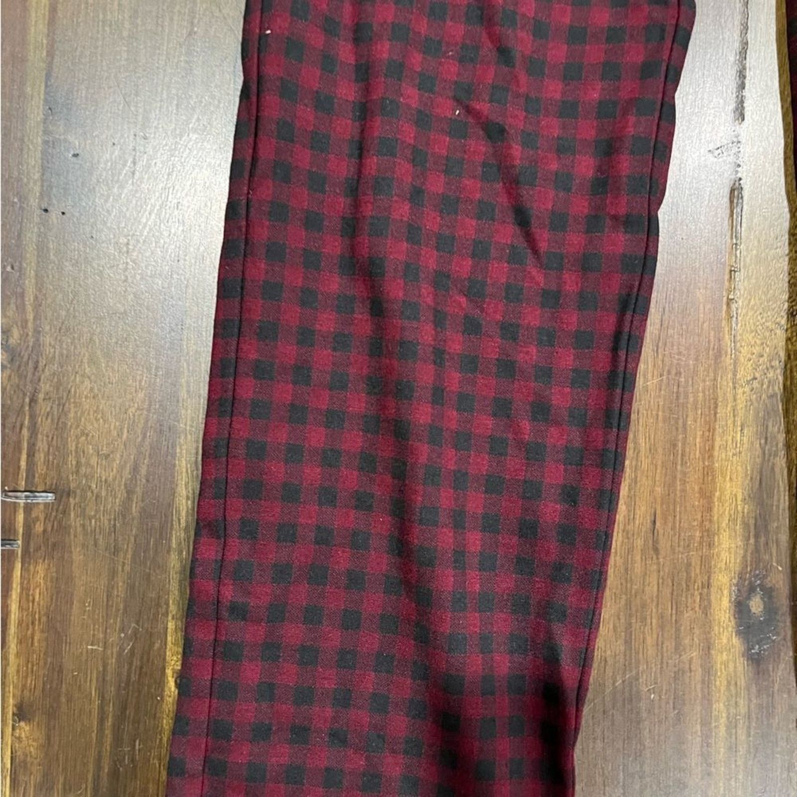 Vintage J. Jill Essential Ponte Slim-Leg Pants Red Black Plaid - XS Size 23" - 3 Thumbnail