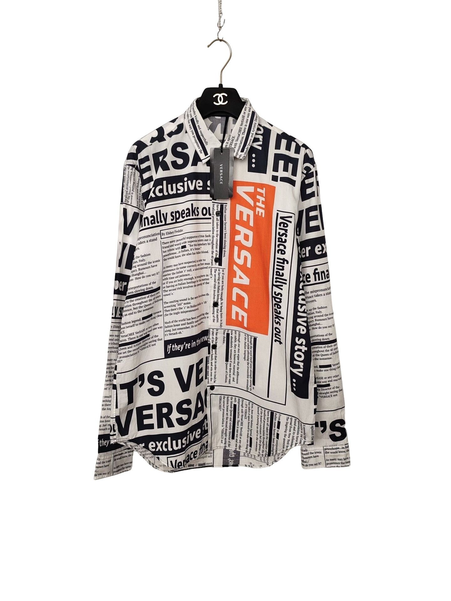 Versace Versace Newspaper Print Button Up Shirt Size M Size US M / EU 48-50 / 2 - 1 Thumbnail