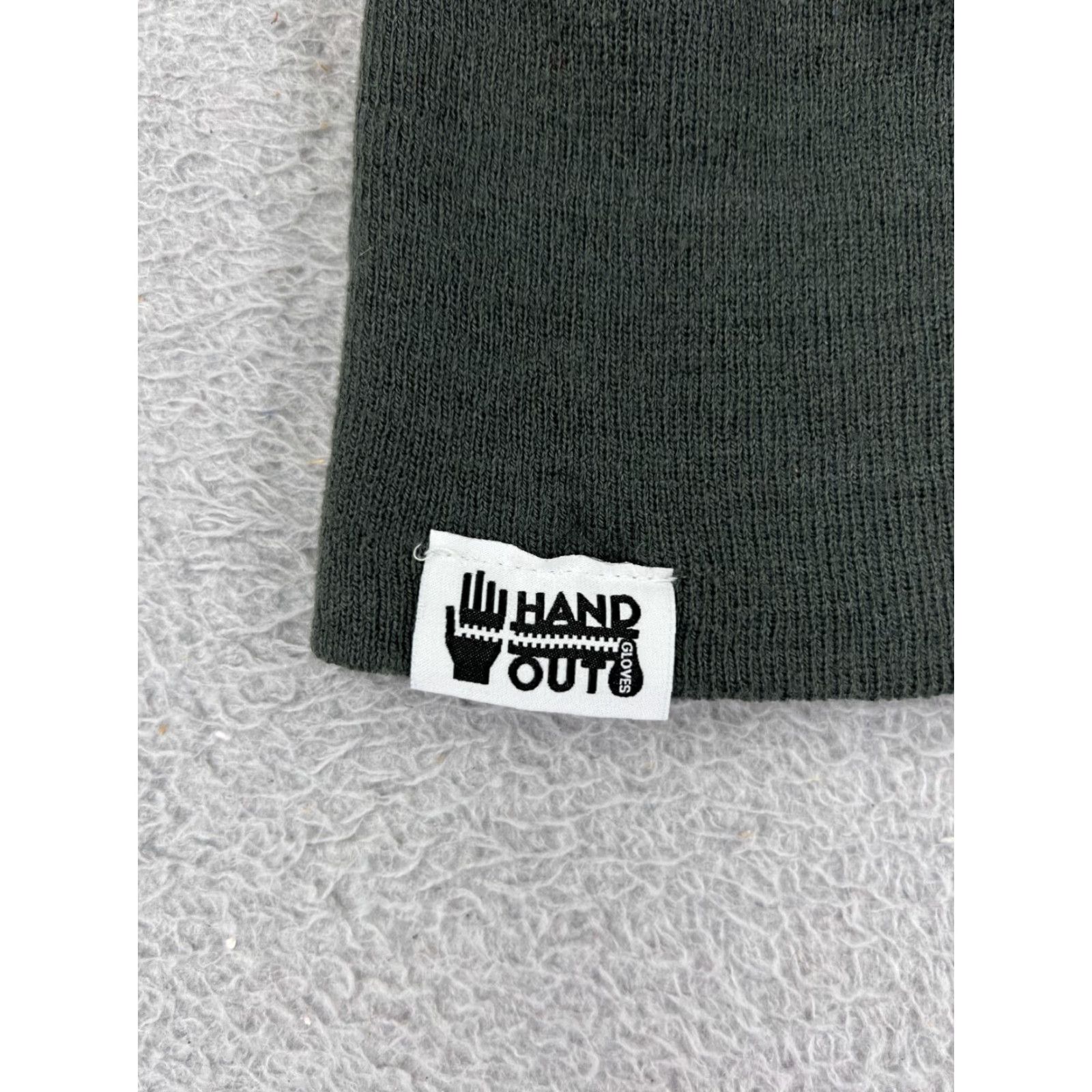 Vintage Hand Out Gloves Beanie Adult One Size Gray Knit Snow Ski Acrylic Hats Mens Size ONE SIZE - 2 Thumbnail