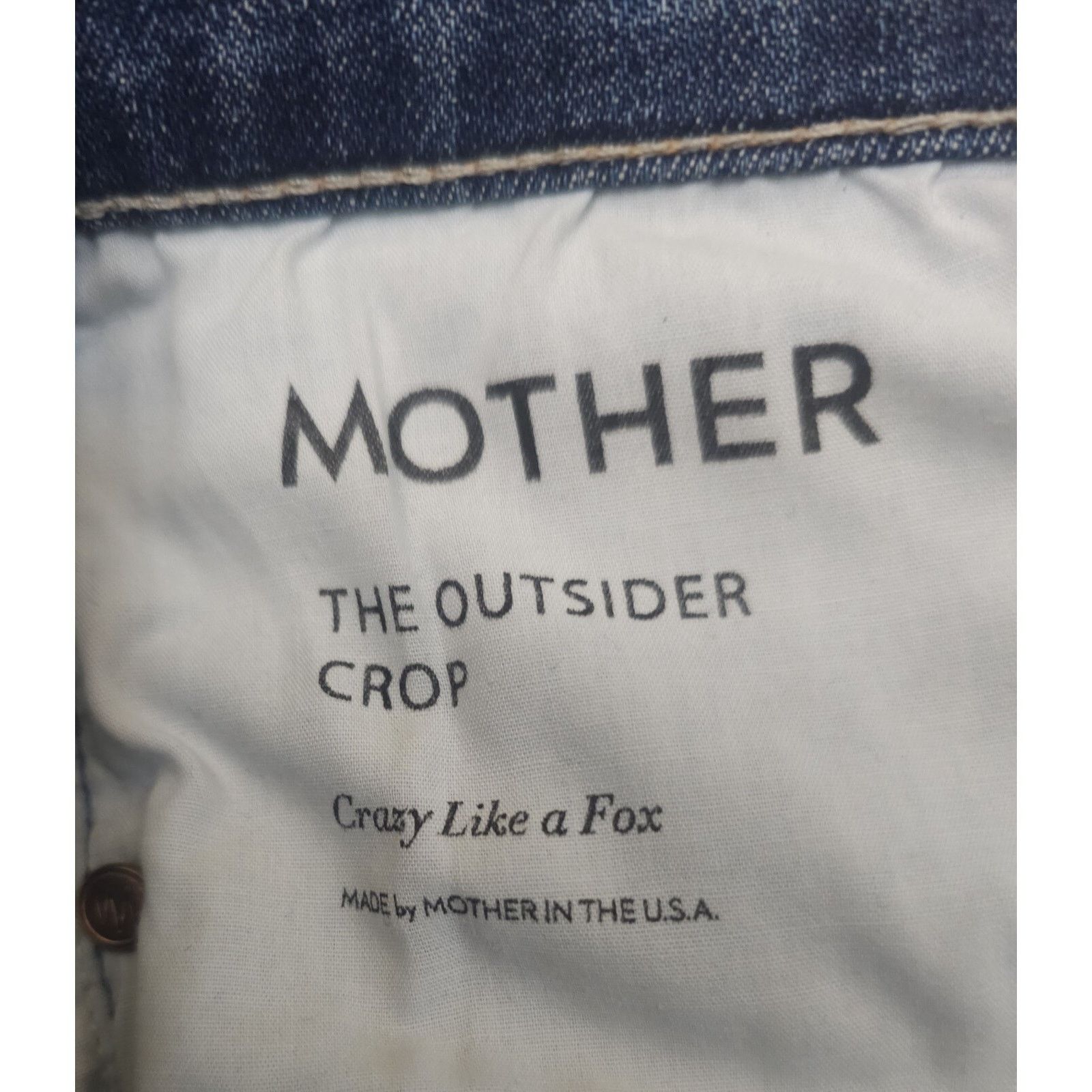 MOTHER Mother the Outsider Crop Jeans Crazy Like a Fox Wash Size 29 Size 29" - 10 Thumbnail