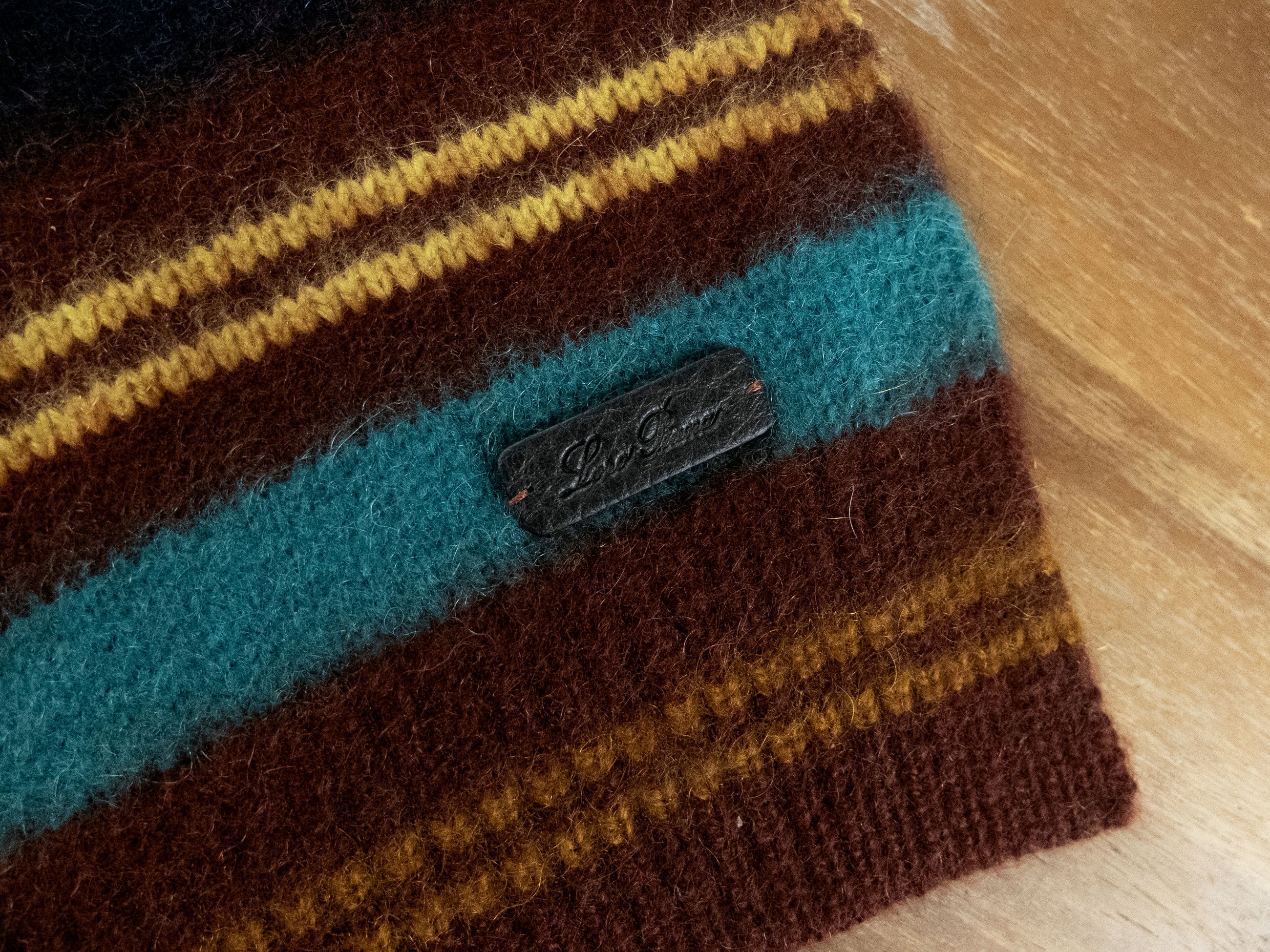 Loro Piana LORO PIANA Twyford brown striped cashmere mohair scarf Size ONE SIZE - 2 Thumbnail