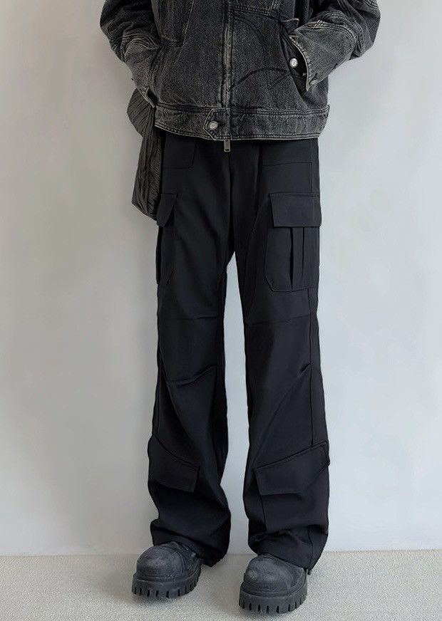 image of Vintage Retro Punk Fashion Multi Pocket Skate Cargo Pants in Black, Men's (Size 30)