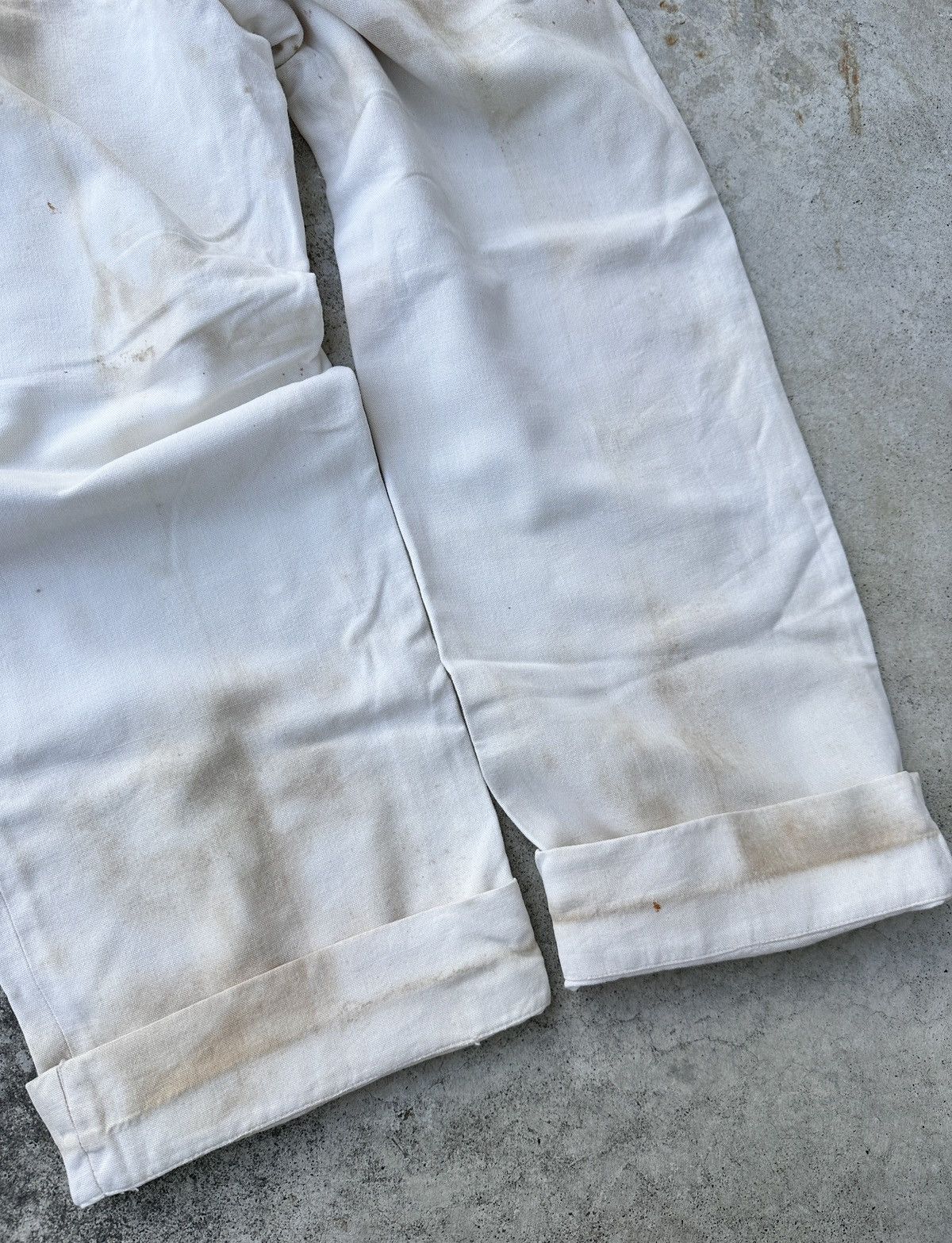 Vintage 50s-60s USN Navy Sailor Stained Dirty White pant Size US 36 / EU 52 - 16 Thumbnail