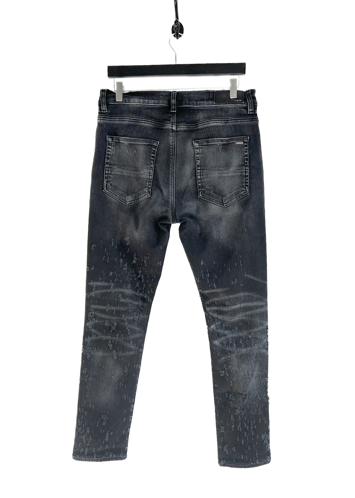 Amiri Amiri Washed Black Shotgun Distressed Jeans Size US 32 / EU 48 - 3 Thumbnail