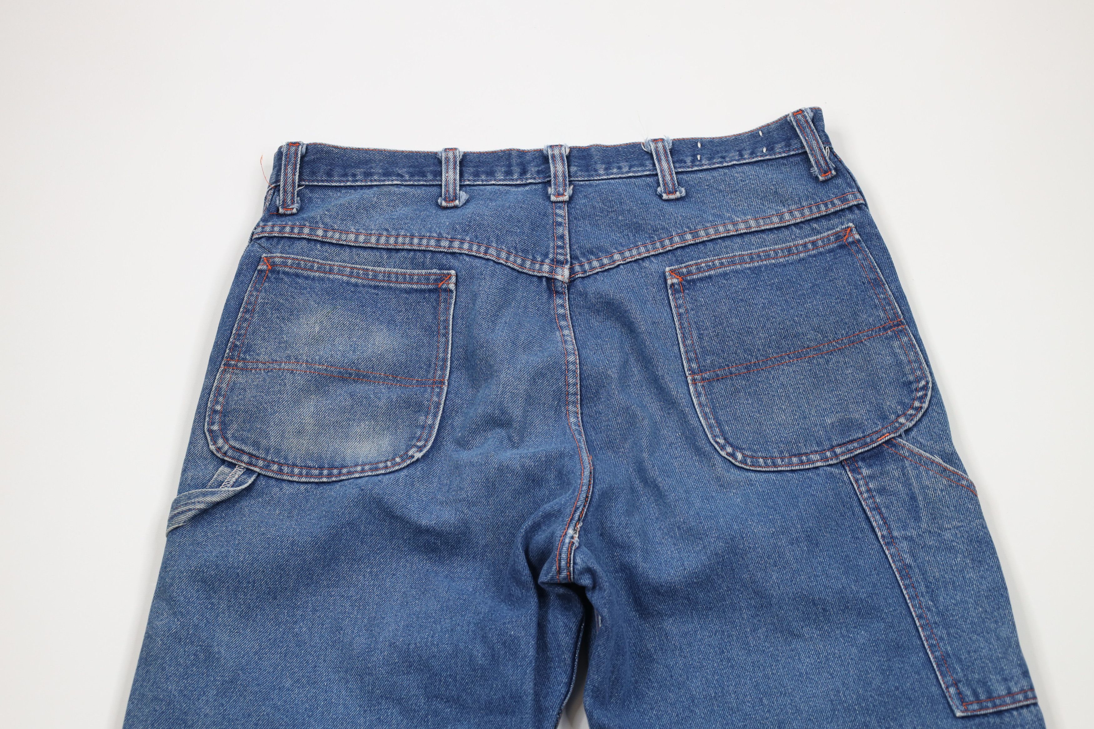 Big Mac × Vintage Vintage 70s Big Mac Wide Leg Dungaree Denim Jeans Blue USA Size US 34 / EU 50 - 13 Thumbnail
