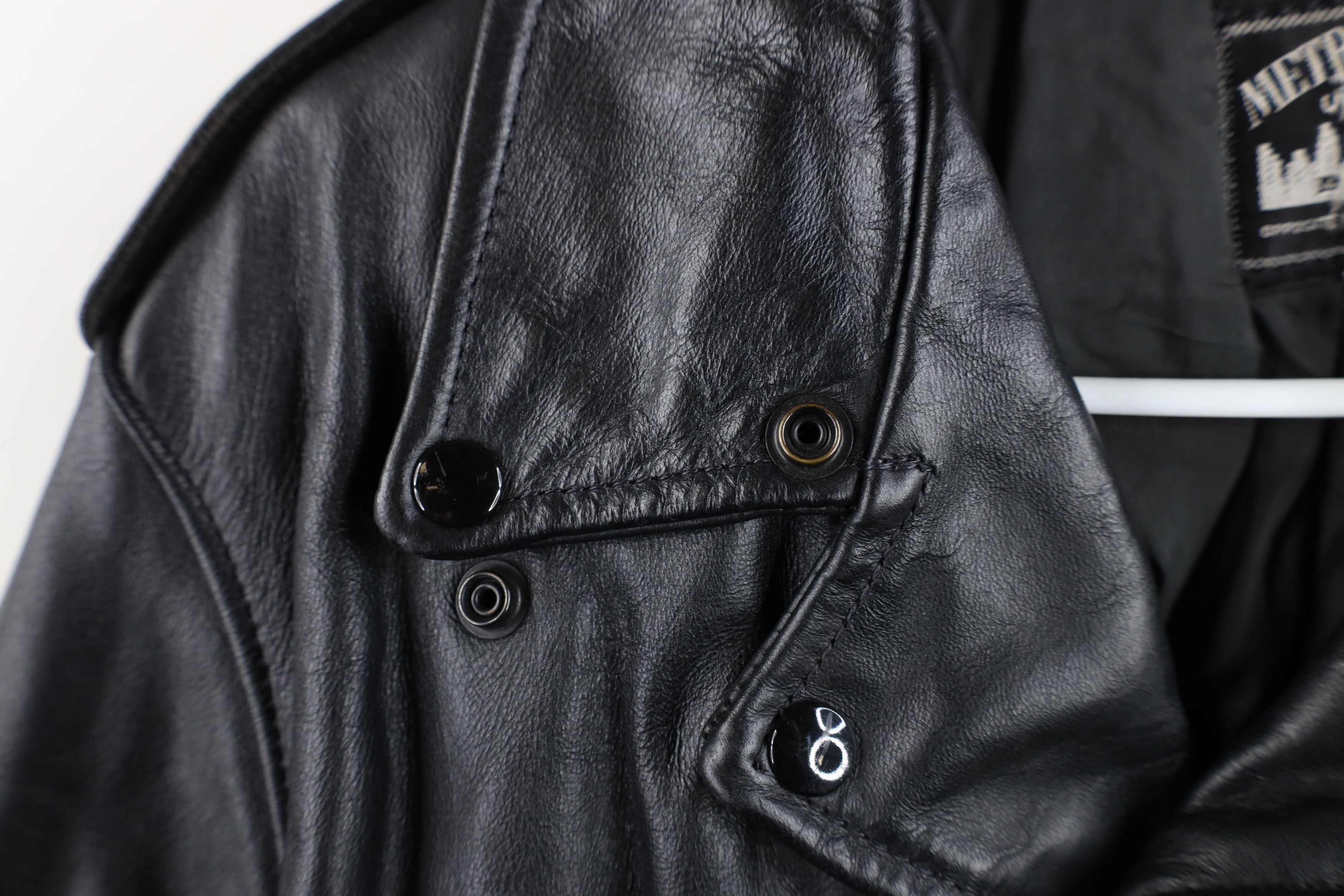 Vintage Vintage 70s 80s Detroit Police Leather Motorcycle Jacket USA Size US XL / EU 56 / 4 - 7 Thumbnail