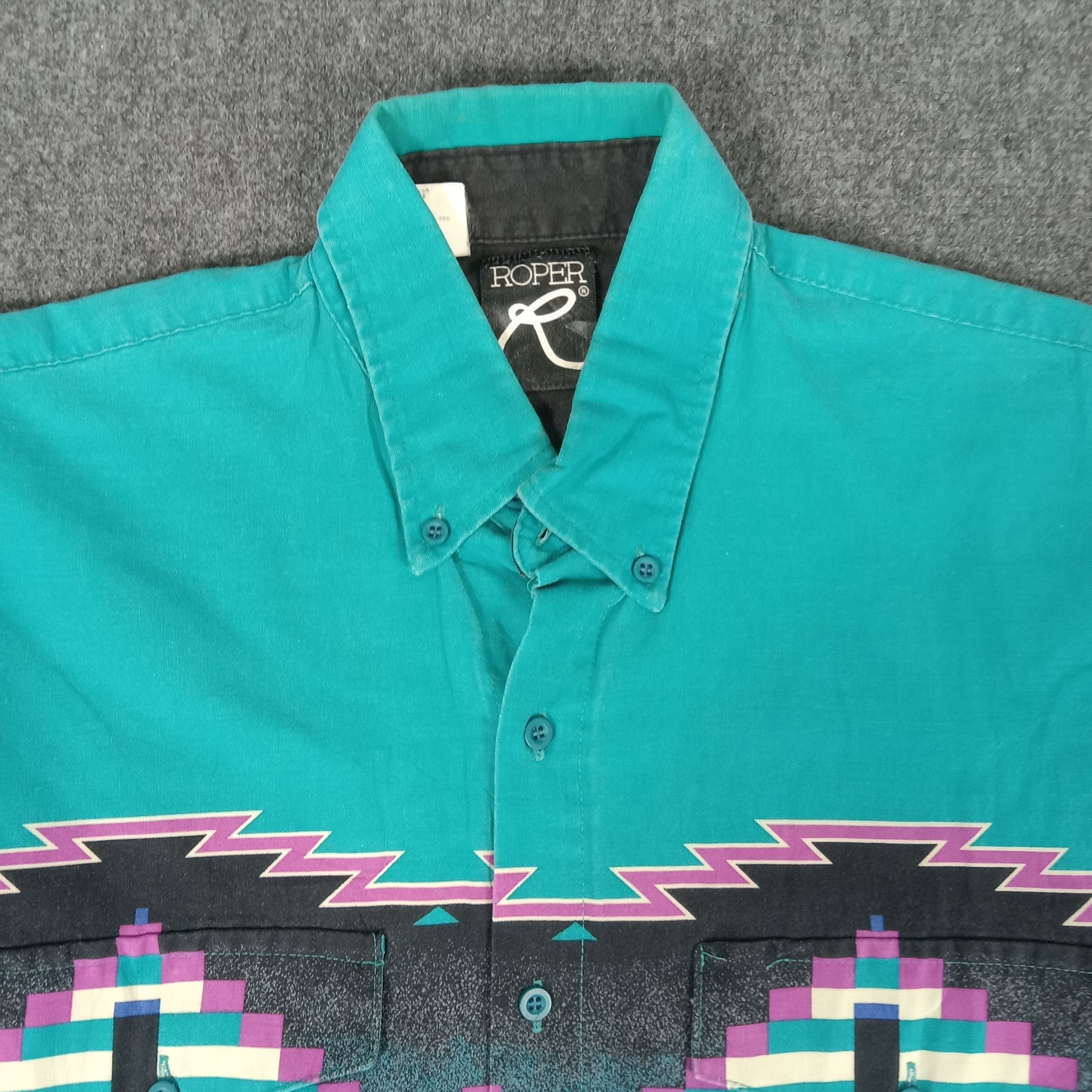 Roper × Vintage ROPER Preppy Style Abstract Art Long Sleeve Shirt Size US M / EU 48-50 / 2 - 3 Thumbnail