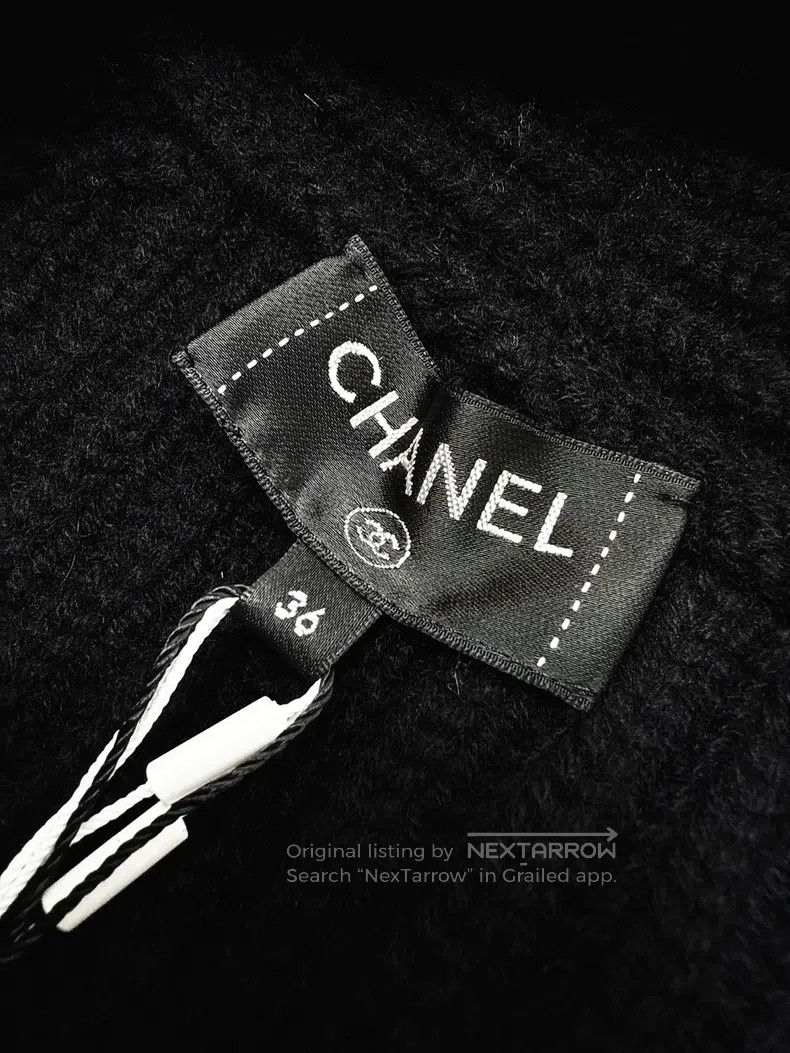 Chanel Chanel 20k black pit strip one-button knitted curved hem c Size XS / US 0-2 / IT 36-38 - 6 Thumbnail