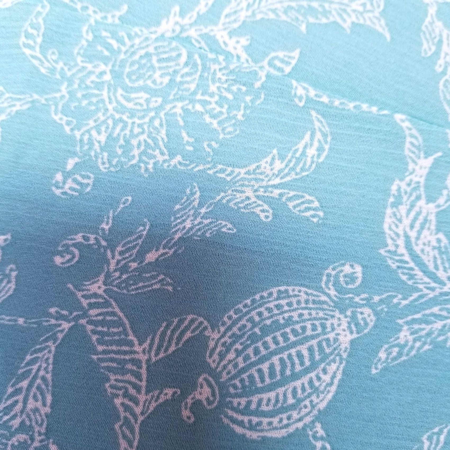 Vintage Appleseed's Skirt Floral Pull-On Elastic Waist Size 16W Sky Blue Womens Knee Length Size 38" / US 16 / IT 52 - 5 Thumbnail