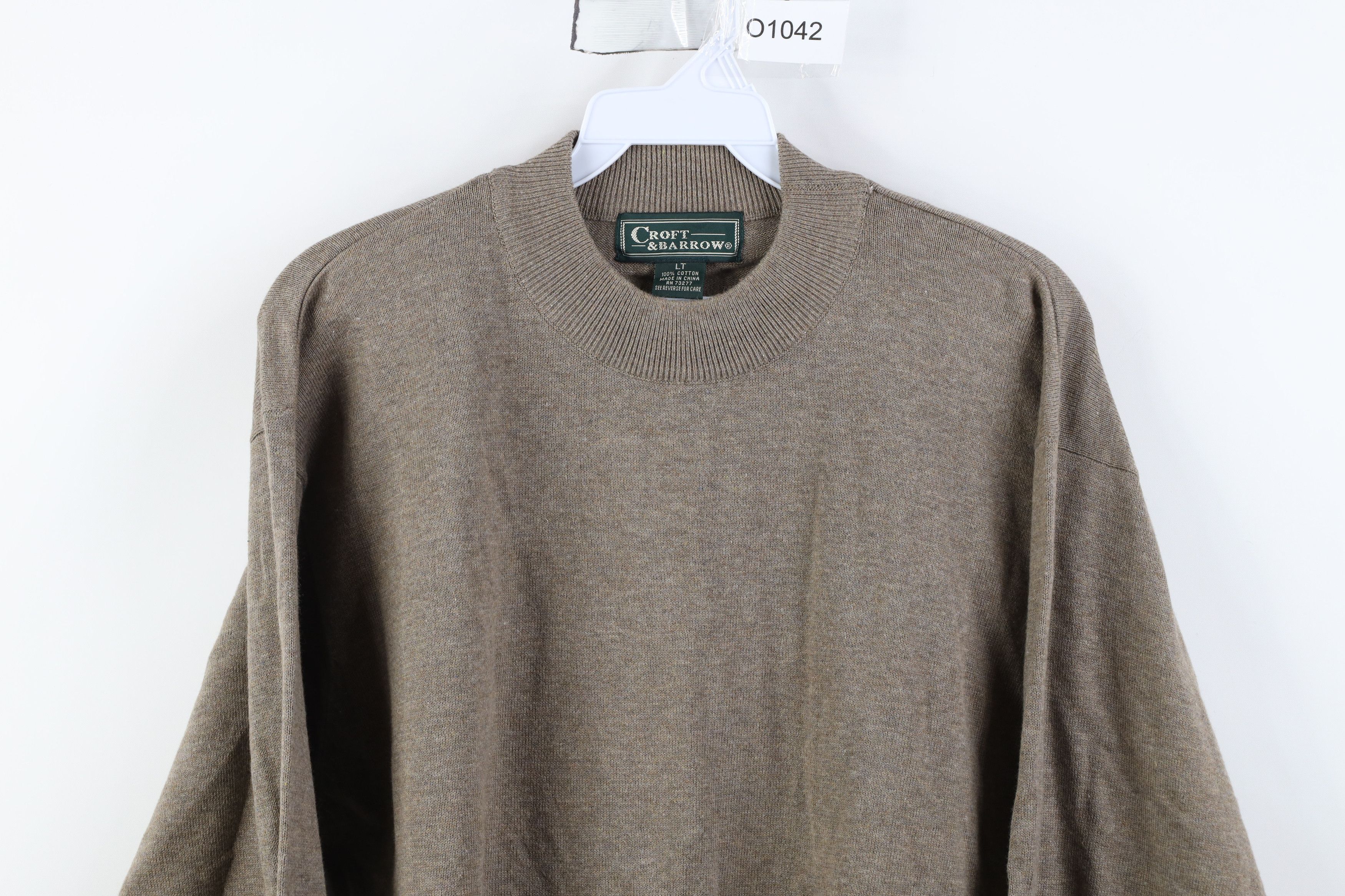 Vintage Vintage 90s Streetwear Blank Cotton Knit Mock Neck Sweater Size US L / EU 52-54 / 3 - 2 Thumbnail
