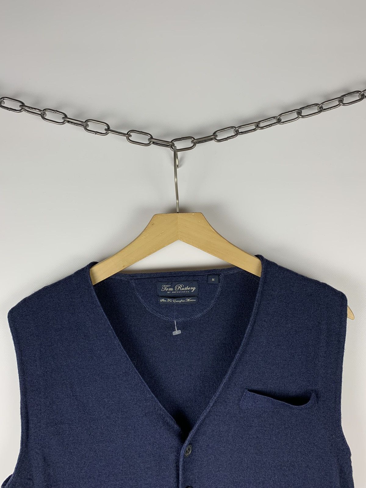 Designer Tom Rusborg of Copenhagen Merino Wool Vest Sweater Gilet Size US L / EU 52-54 / 3 - 2 Thumbnail