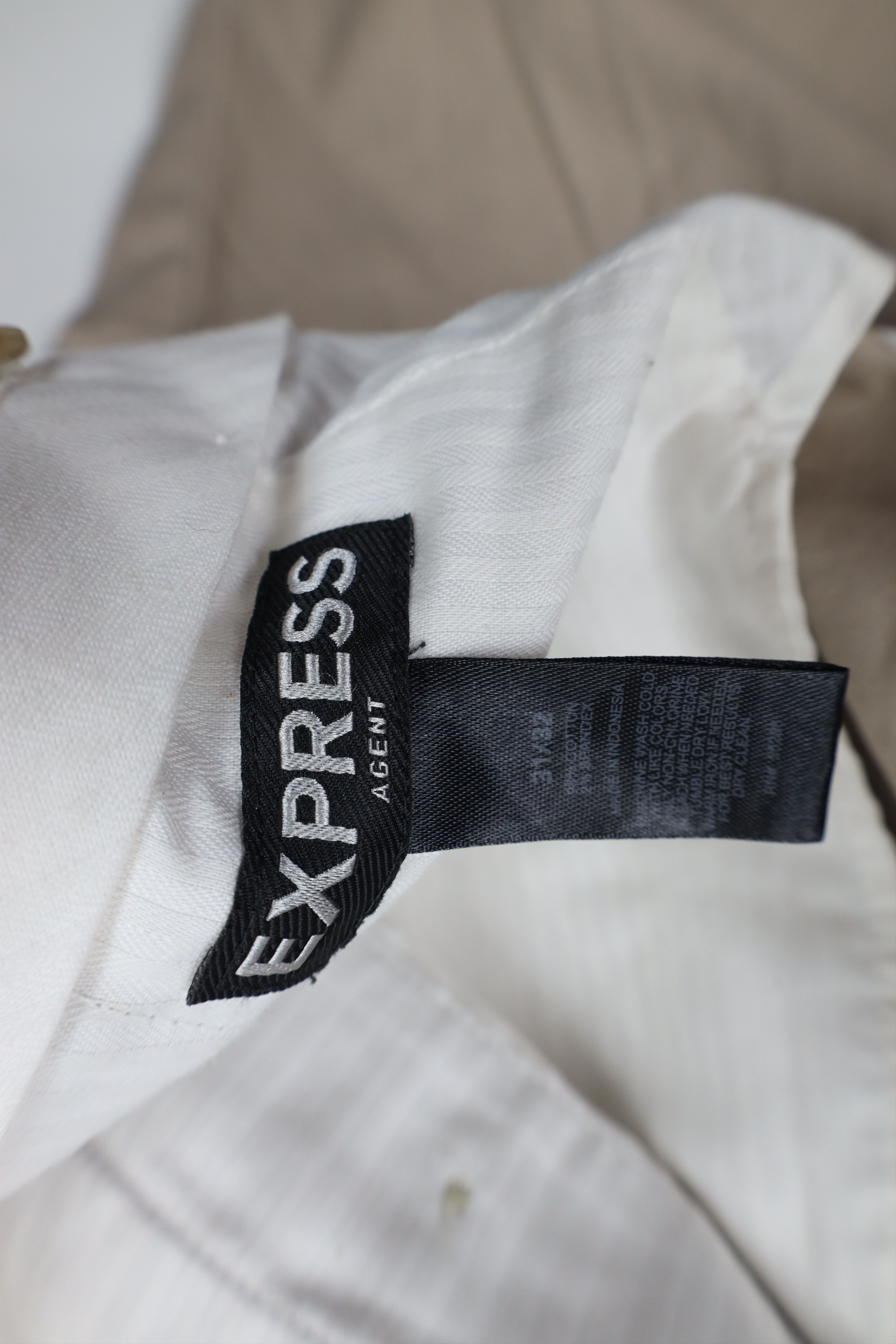 Express Express Agent Stretch Wide Leg Chino Pants Trousers Beige Size US 31 - 10 Thumbnail