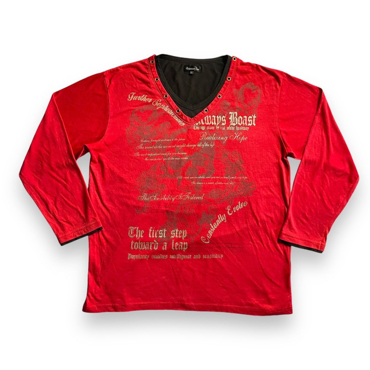 If Six Was Nine × Japanese Brand × Le Grande Bleu (L.G.B.) 🇯🇵 BEAUMONT CARR POEM GLITTER FONT DOUBLE LAYER TSHIRT Size US XXL / EU 58 / 5 - 2 Thumbnail
