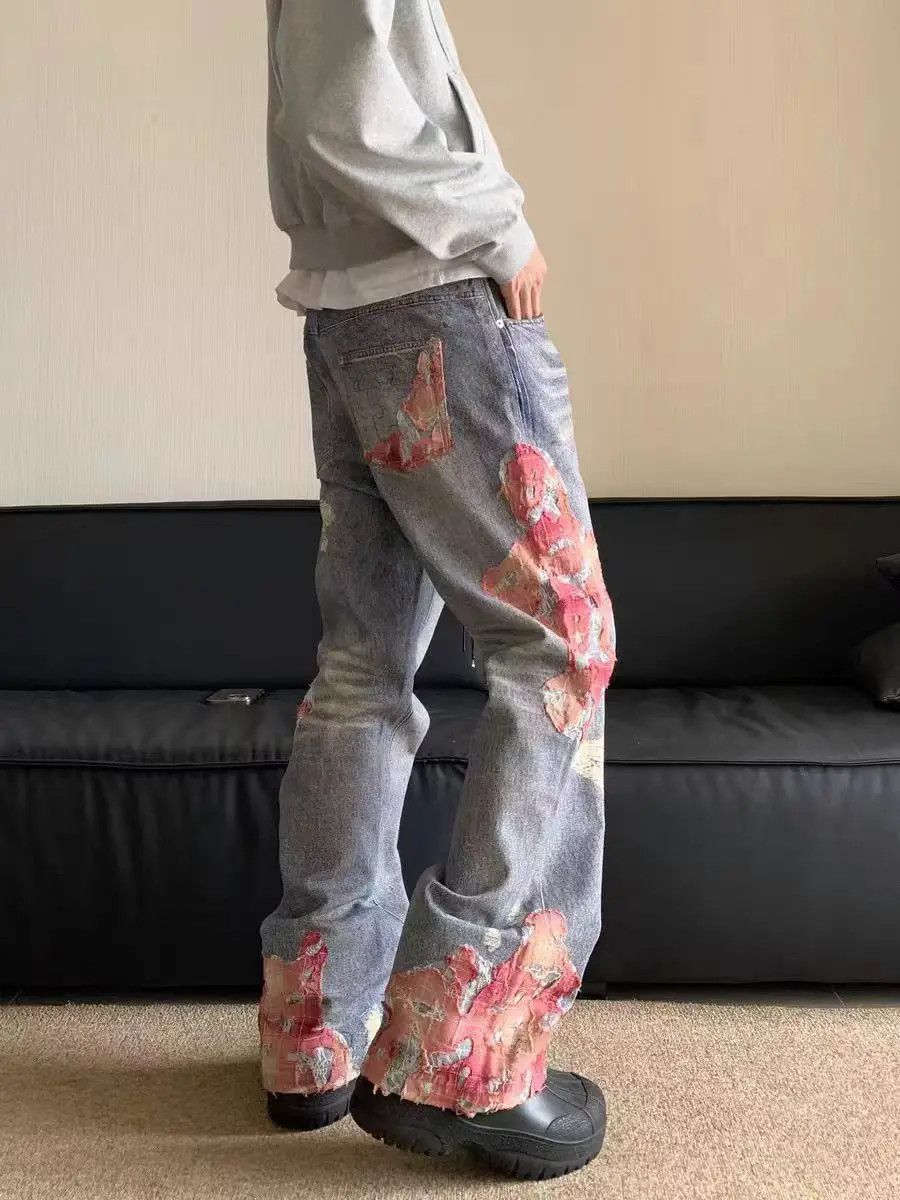 Japanese Brand × Jean High Street Spliced Printed Casual Jeans Size US 30 / EU 46 - 3 Thumbnail