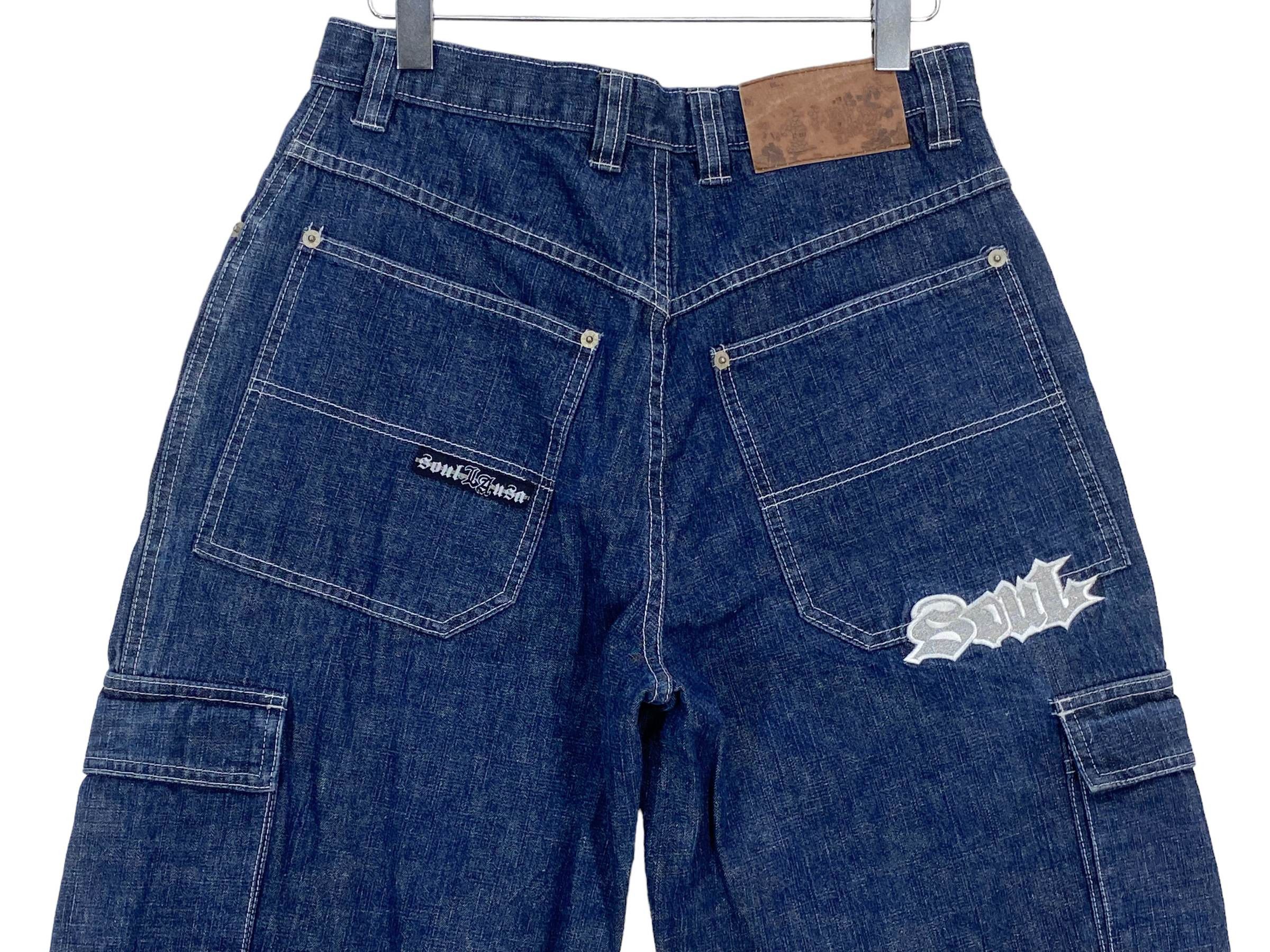 Japanese Brand La Soul Baggy Jeans Carpenter Hip Hop Jeans Size US 34 / EU 50 - 4 Thumbnail