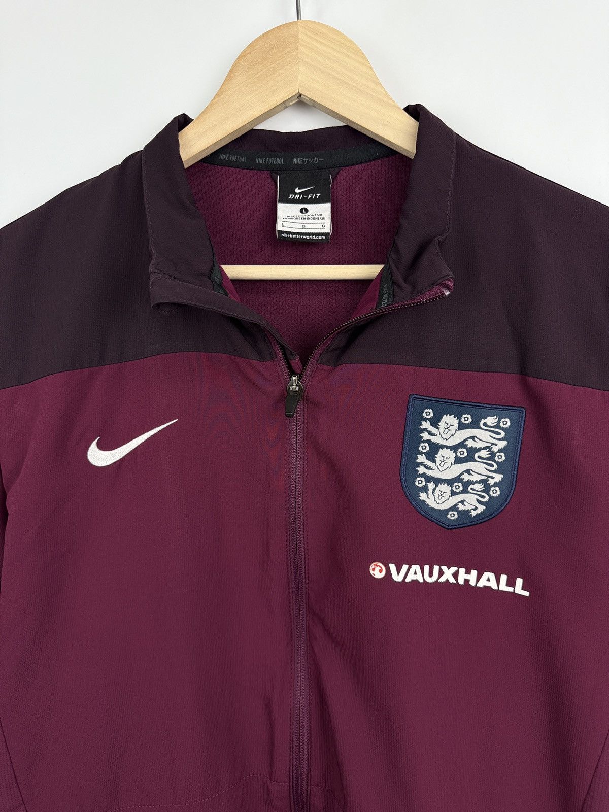 Nike 🏴󠁧󠁢󠁥󠁮󠁧󠁿 Vintage Y2K Nike England Soccer Jacket Training Vauxhall Size US L / EU 52-54 / 3 - 4 Thumbnail