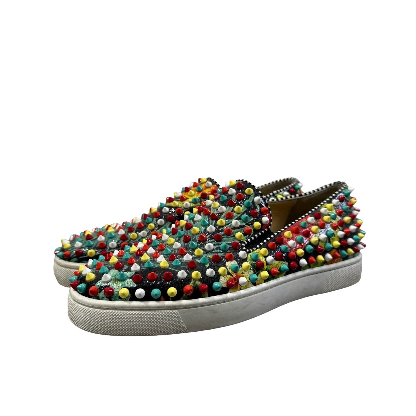 Christian Louboutin Christian Louboutin Rainbow Spiked Slip-on Loafers 40 Size US 7 / EU 40 - 1 Thumbnail