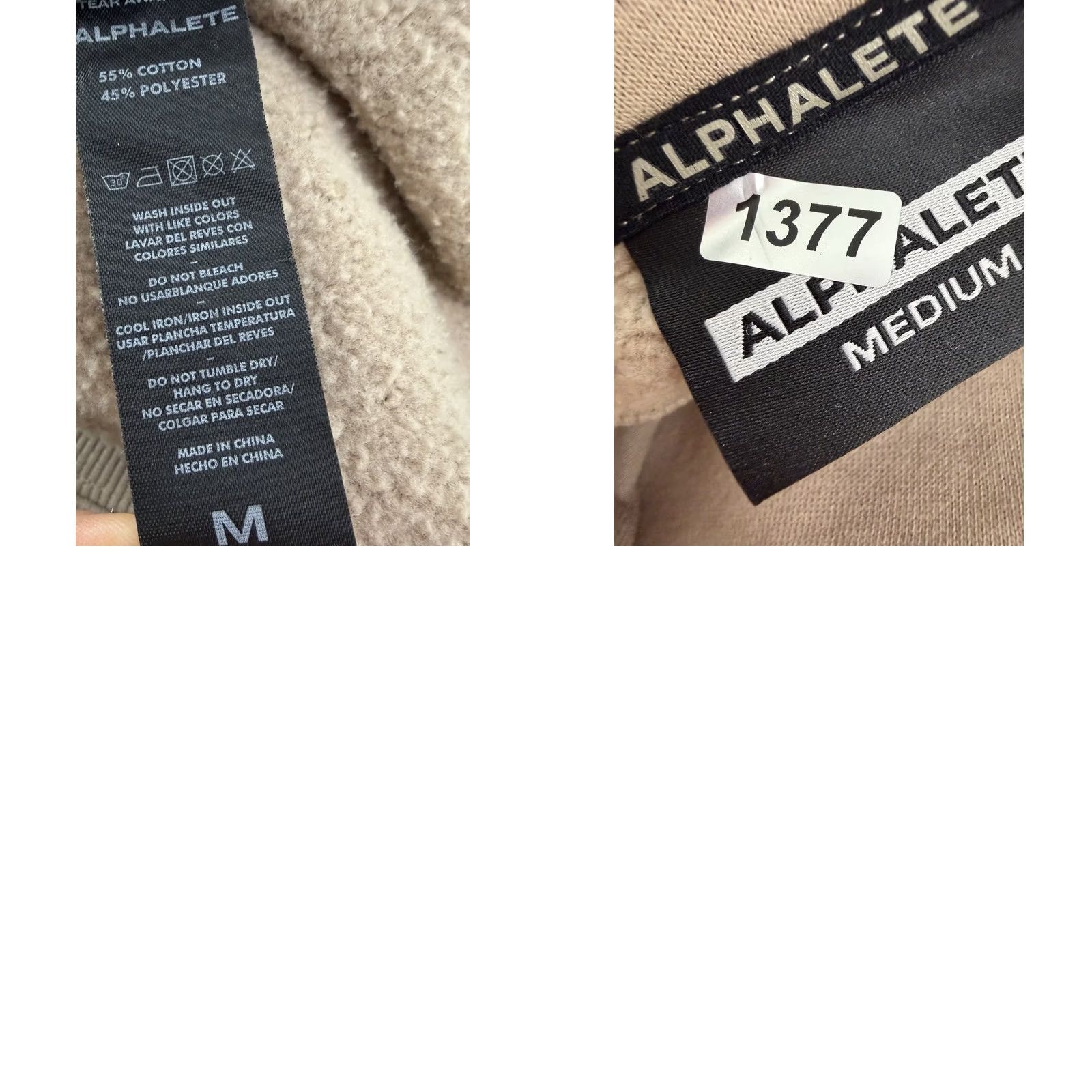 Vintage Alphalete Sweatshirt Mens Medium Beige Crewneck Pullover Logo Knit Cotton Blend Shirt Size US M / EU 48-50 / 2 - 9 Thumbnail