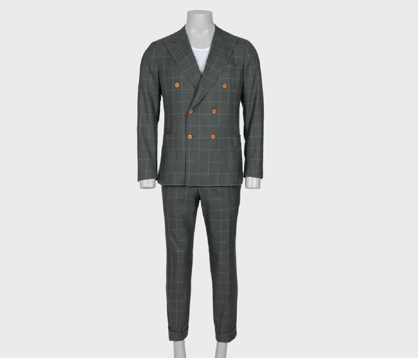 Isaia Isaia men’s green checkered wool & silk suit Size 52R - 1 Thumbnail