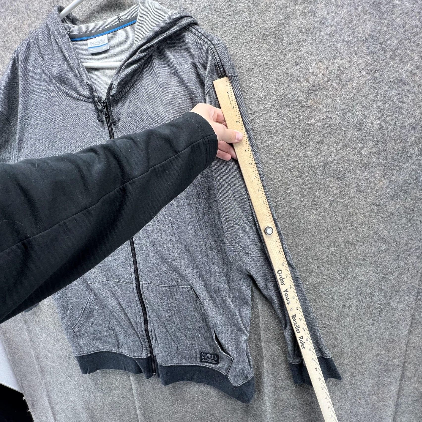 Logo 7 Columbia Hoodie Mens 2XL Gray Full Zip Knit Sweatshirt Pockets Casual Logo Zip Front Crow Neck Crew Neck Size US XXL / EU 58 / 5 - 4 Thumbnail