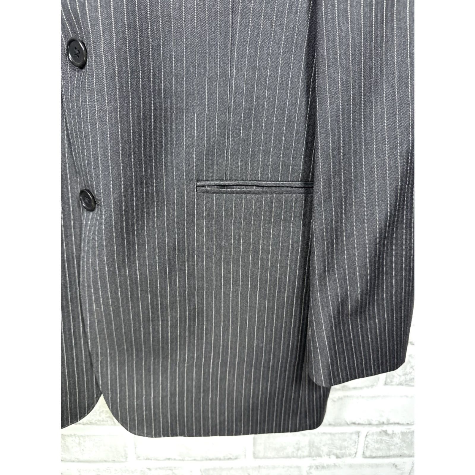 Loro Piana VINTAGE Daniel Cremieux Loro Piana Wool Suit Jacket 38R Gray Pinstripe Size 38R - 3 Thumbnail