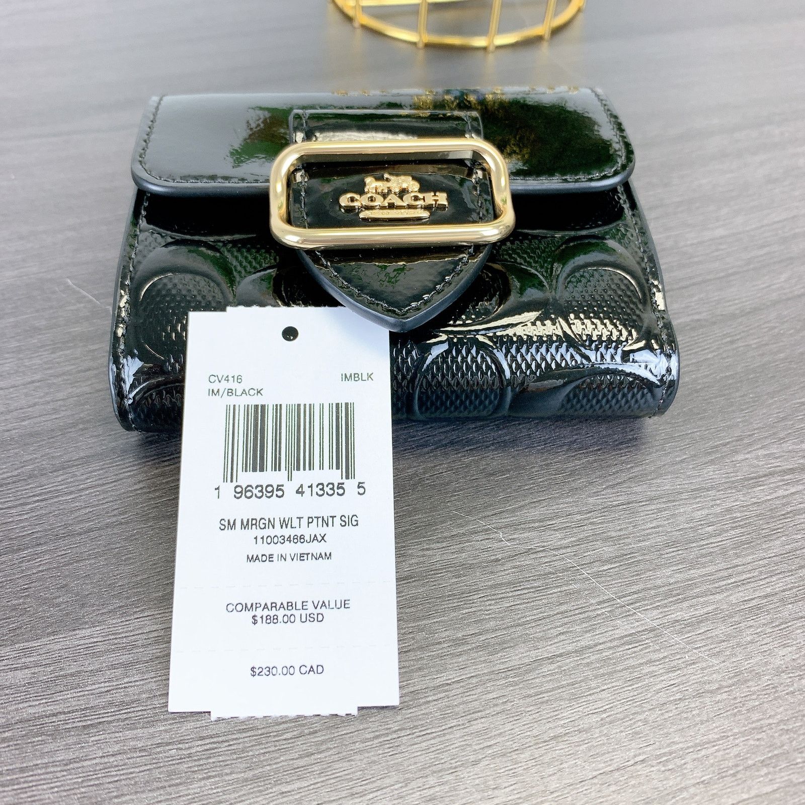 Coach Coach CV416 Small Morgan Wallet In Leather IN BLACK Size ONE SIZE - 7 Thumbnail