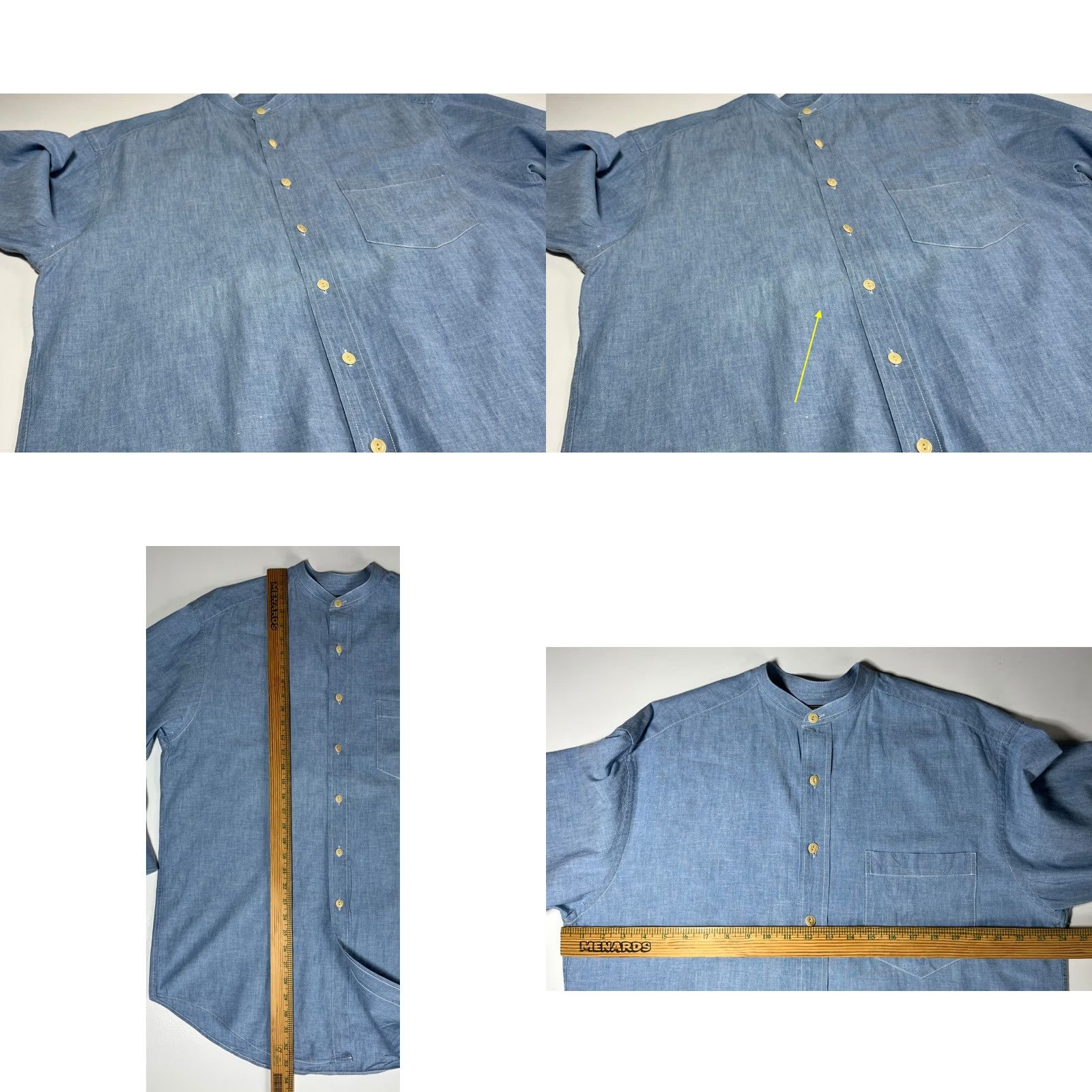 Ralph Lauren VINTAGE Ralph Lauren Country Shirt Mens 90s Long Sleeve Blue Cotton Chambray Large Size US L / EU 52-54 / 3 - 9 Thumbnail