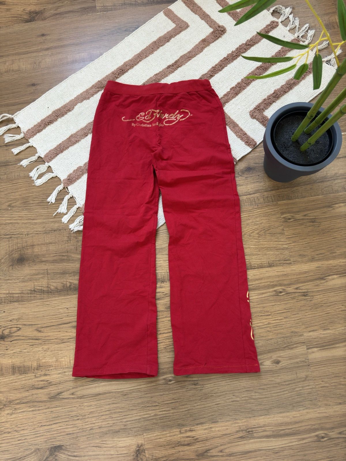Ed Hardy VINTAGE ED HARDY STRAIGHT RED SWEATPANTS Size 27" / US 4 / IT 40 - 2 Thumbnail
