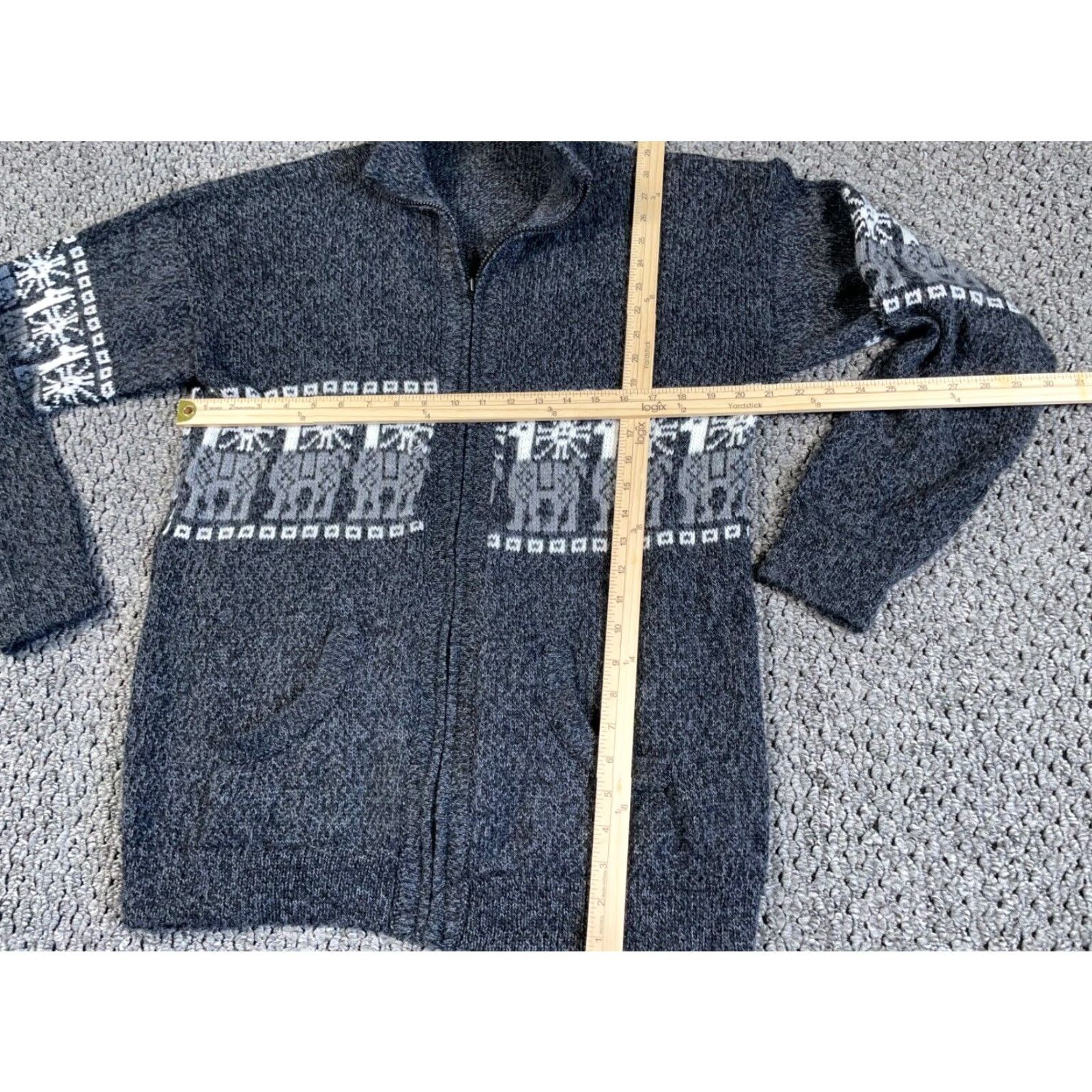 Camel VINTAGE Chunky-Knit Sweater Men's Medium Gray Full Zip Collared Casual 80s Retro Size US M / EU 48-50 / 2 - 4 Thumbnail