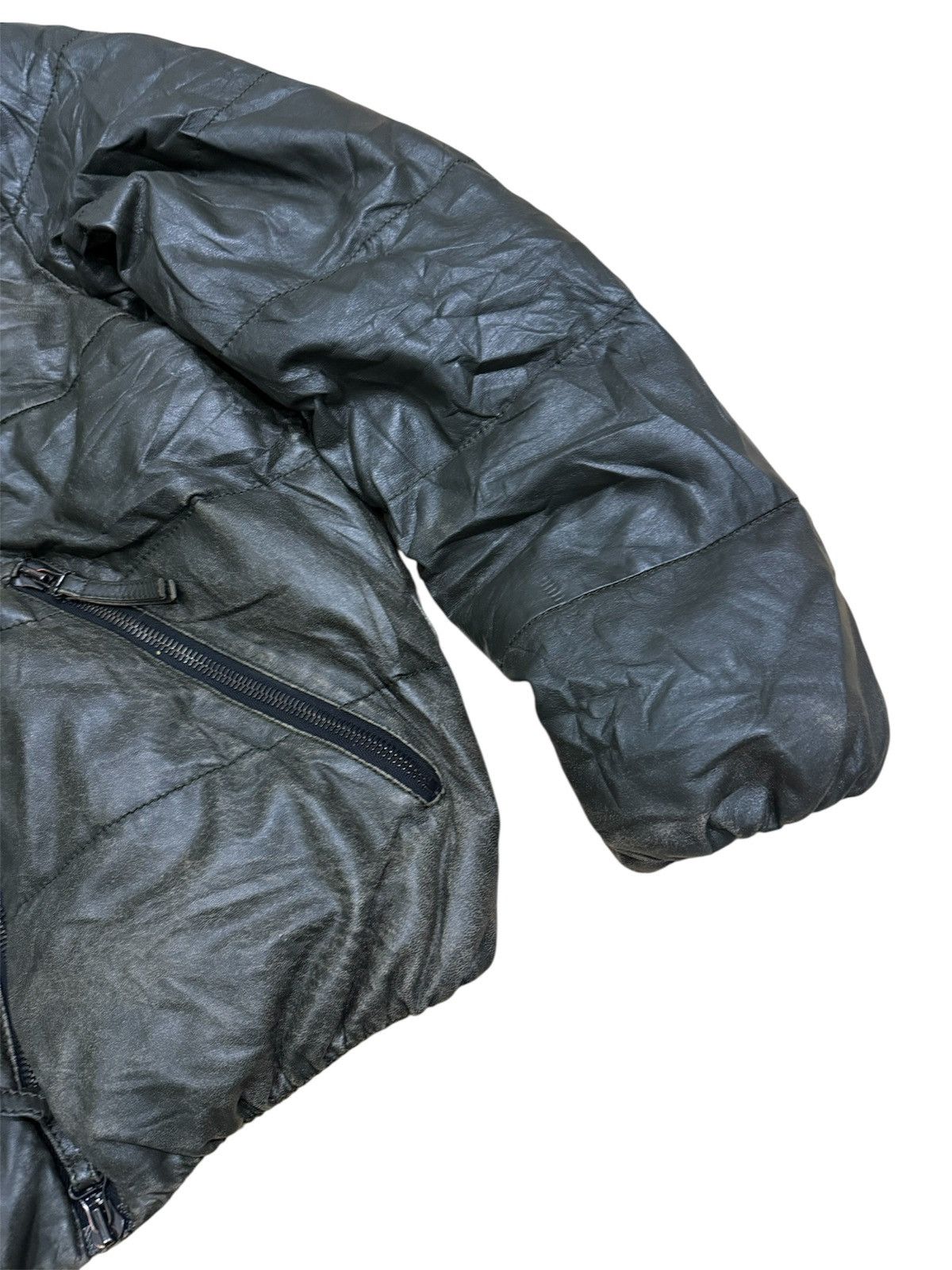 Duvetica DUVETICA FULL ZIPPER LEATHER PUFFER JACKET Size US M / EU 48-50 / 2 - 7 Thumbnail