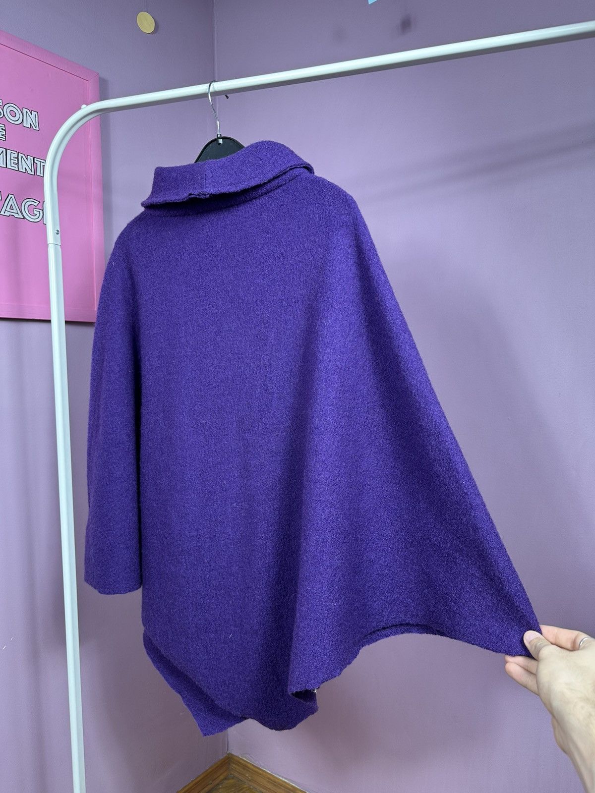 Marimekko Marimekko Mika Piirainen Wool Poncho Cape Coat Turtleneck Size ONE SIZE - 15 Thumbnail